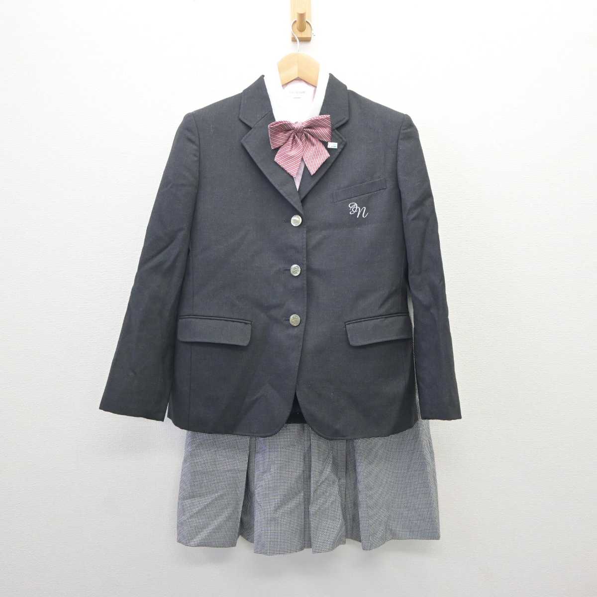 【中古】茨城県 岩瀬日本大学高等学校/旧制服 女子制服 6点 (ブレザー・ニット・シャツ・スカート) sf060645