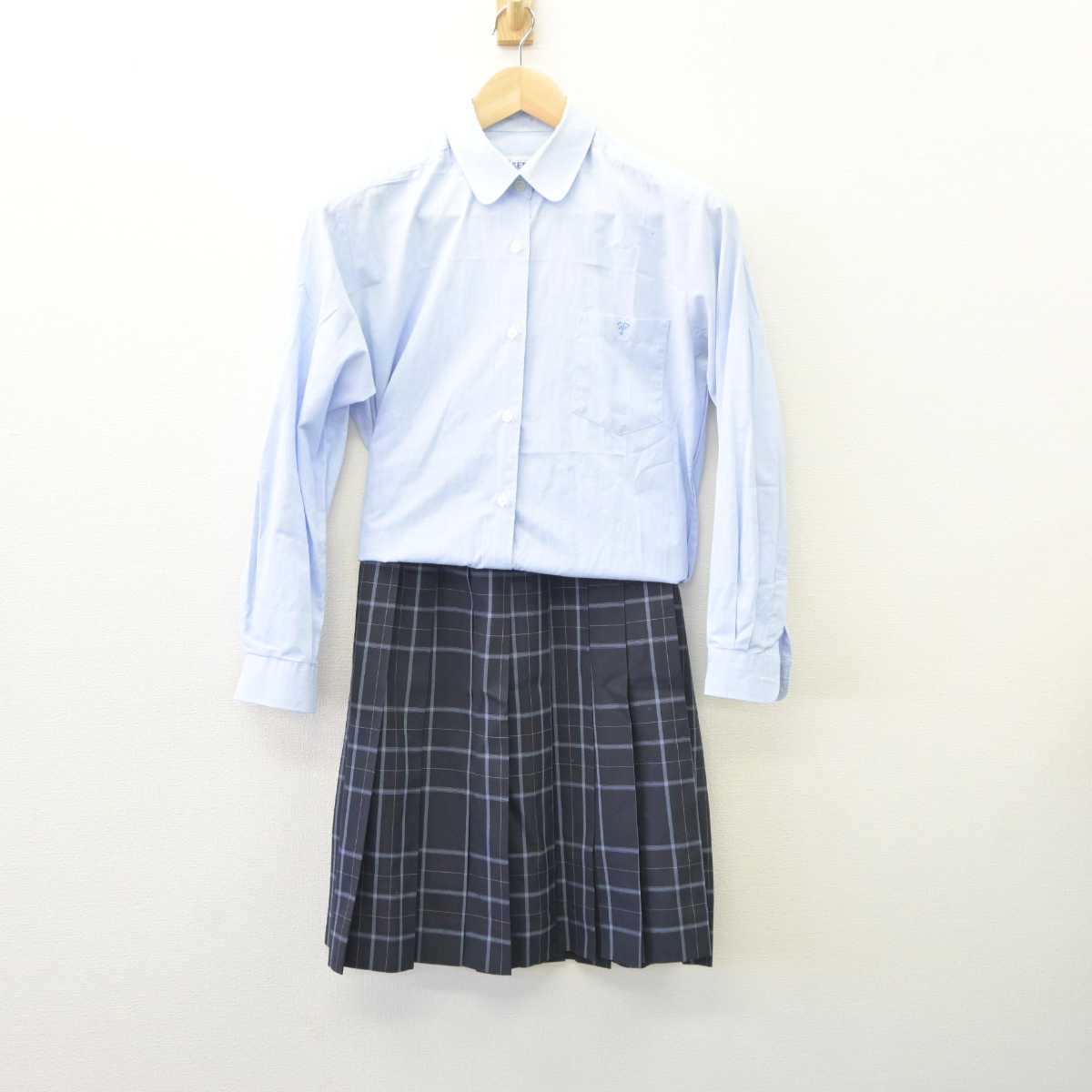 中古】東京都 日本大学鶴ヶ丘高等学校 女子制服 2点 (シャツ・スカート