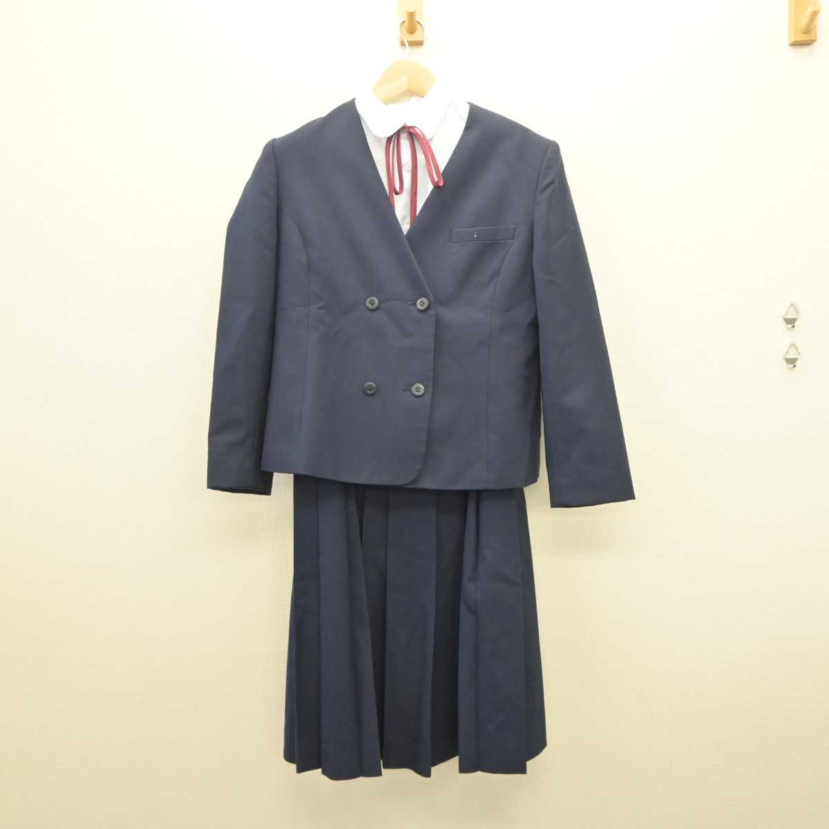 中古】福岡県 志徳中学校 女子制服 4点 (ブレザー・シャツ