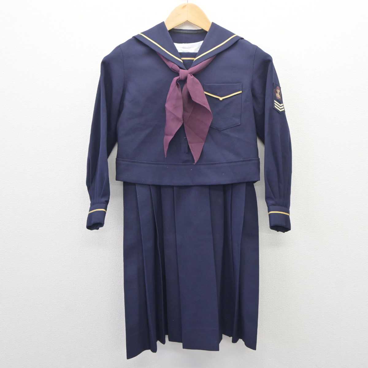 中古】東京都 東洋英和女学院小学部 女子制服 3点 (セーラー服 