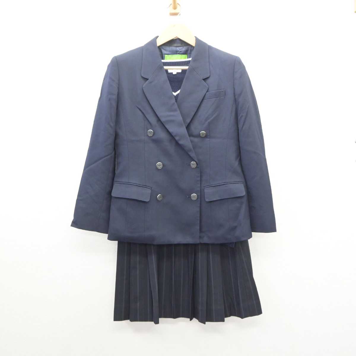 【中古】埼玉県 久喜高等学校 女子制服 3点 (ブレザー・ニット・スカート) sf061108