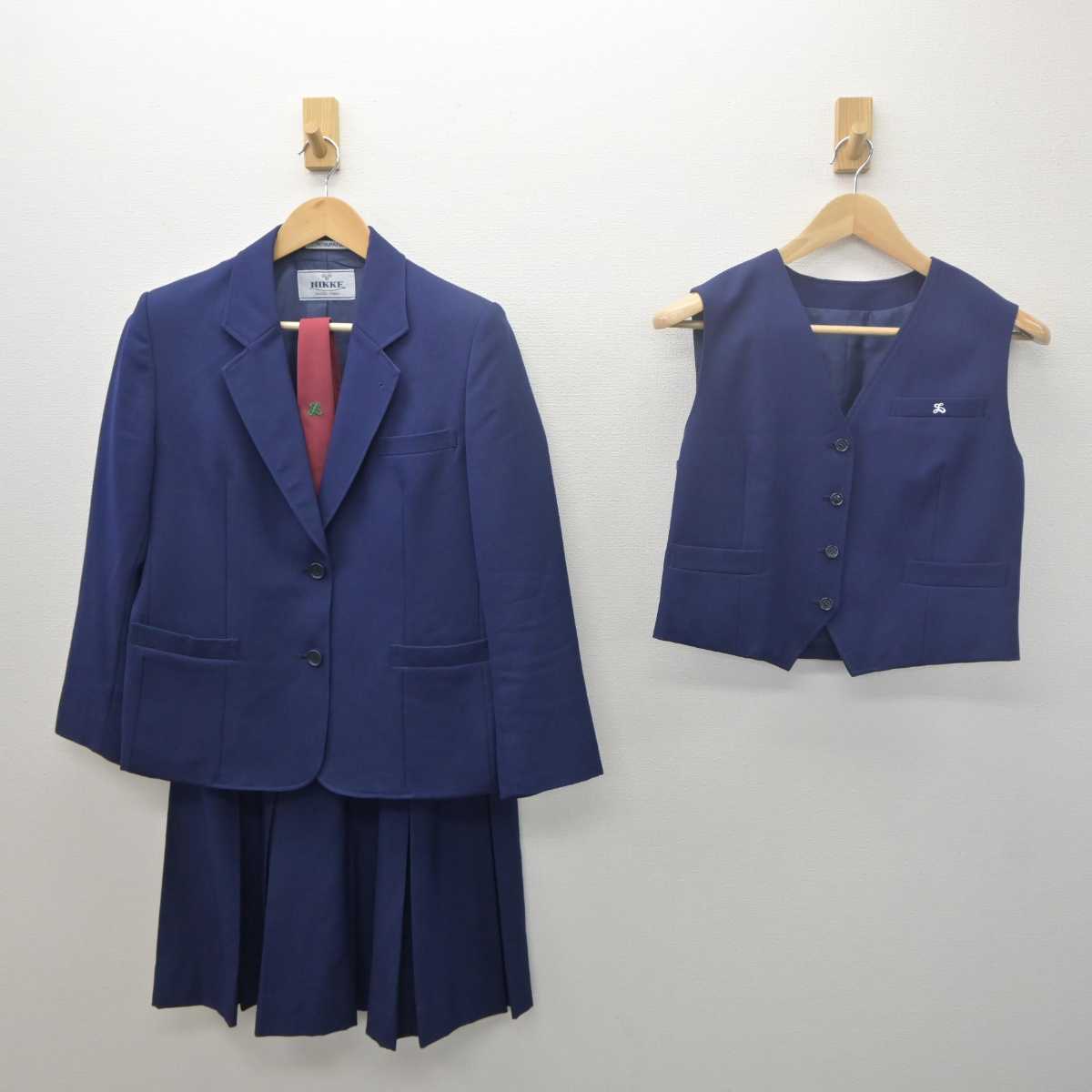 【中古】静岡県 浜松湖南高等学校 女子制服 4点 (ブレザー・ベスト・スカート) sf061374