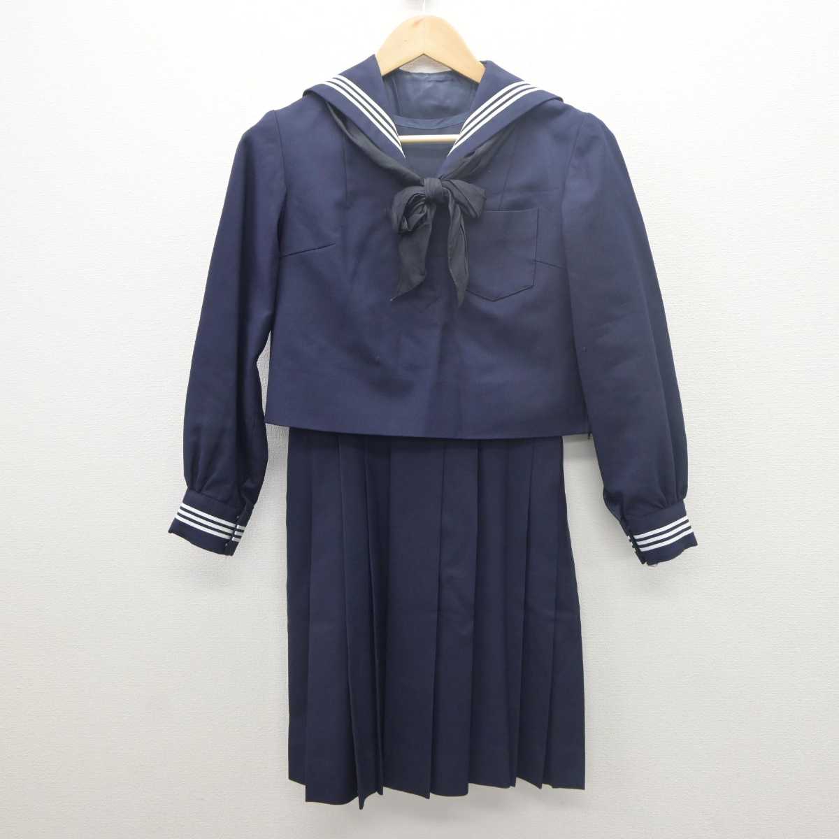 【中古】神奈川県 鎌倉女学院高等学校 女子制服 3点 (セーラー服・スカート) sf061514