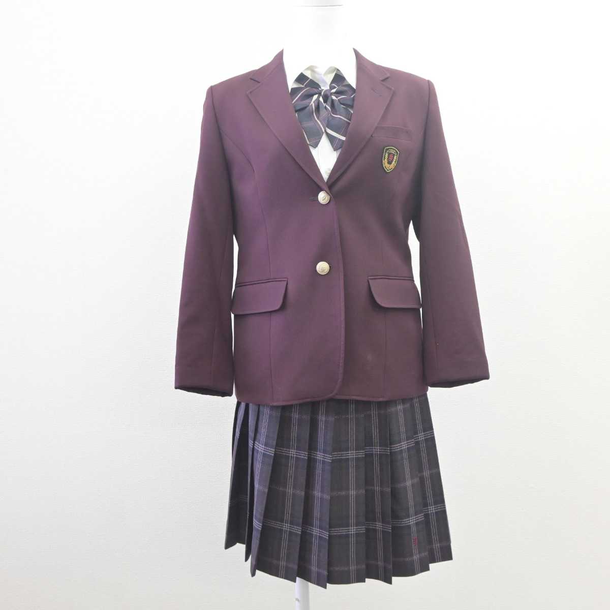 中古】茨城県 常総学院高等学校 女子制服 4点 (ブレザー・シャツ