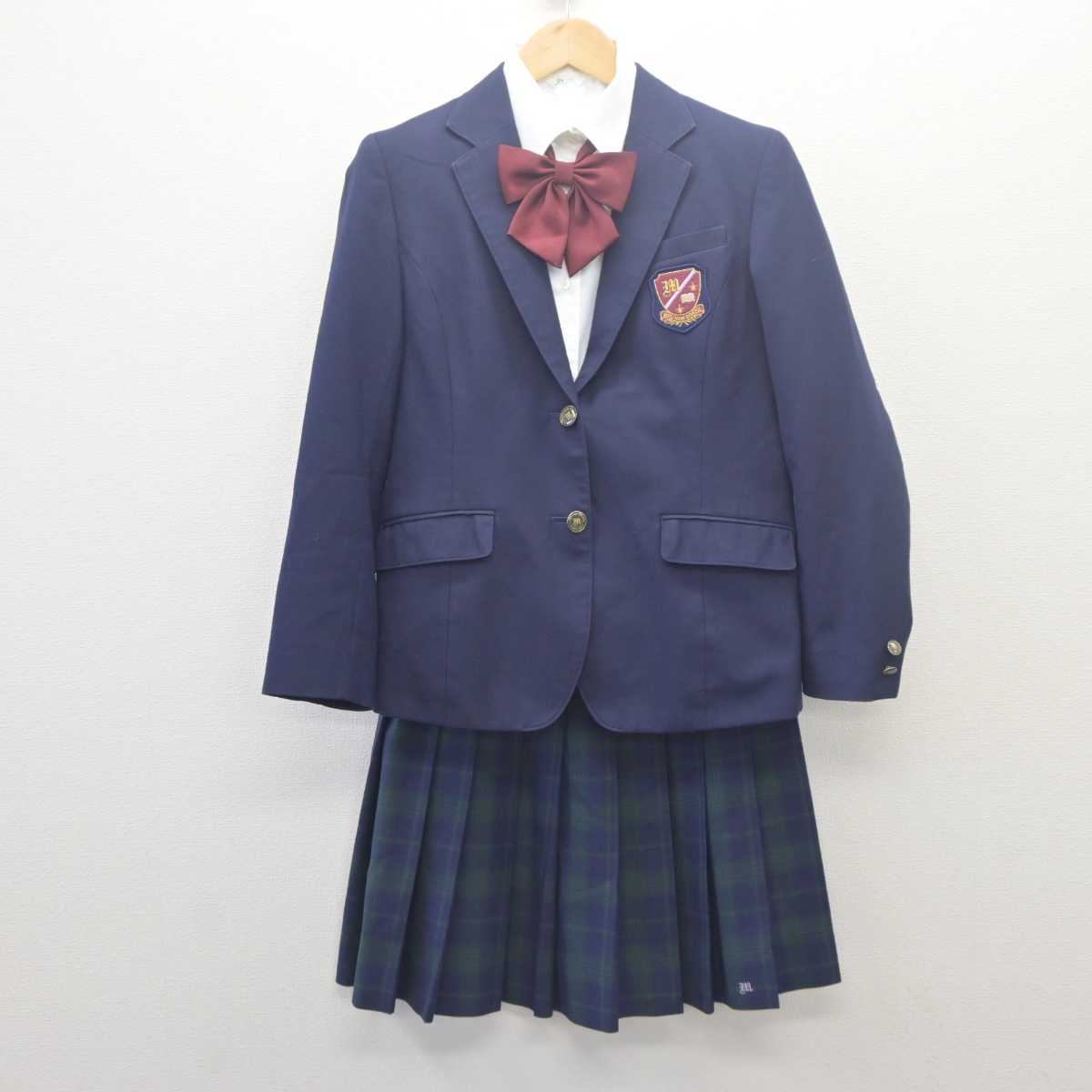 【中古】栃木県 壬生高等学校 女子制服 5点 (ブレザー・ニット・シャツ・スカート) sf061659