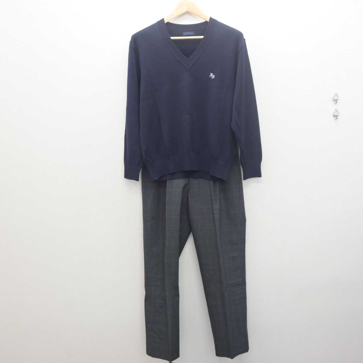 【中古】千葉県 船橋法典高等学校 男子制服 2点 (ニット・ズボン) sf062035