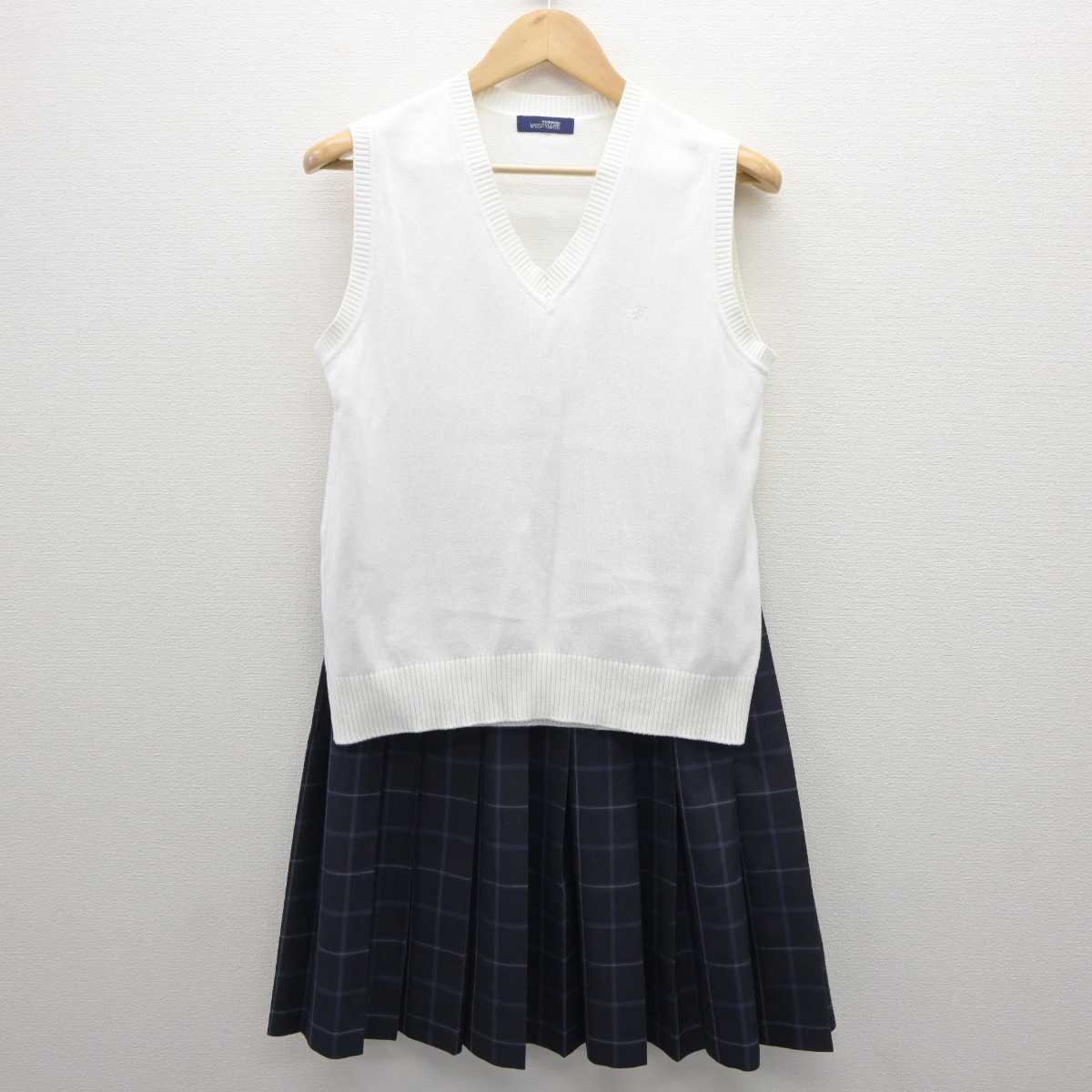 中古】千葉県 松尾高等学校 女子制服 2点 (ニットベスト