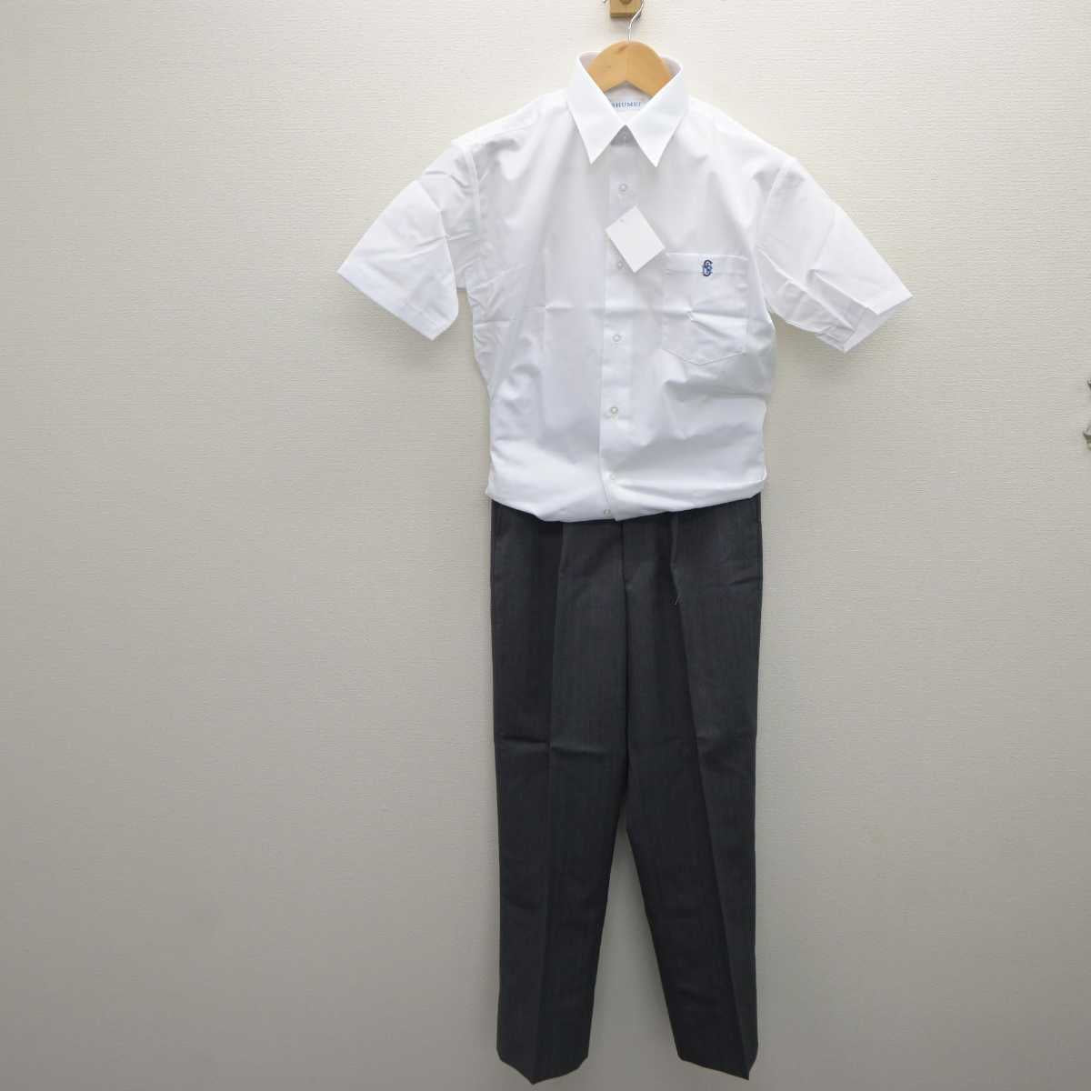 中古】千葉県 秀明八千代中学・高等学校 男子制服 2点 (シャツ・ズボン