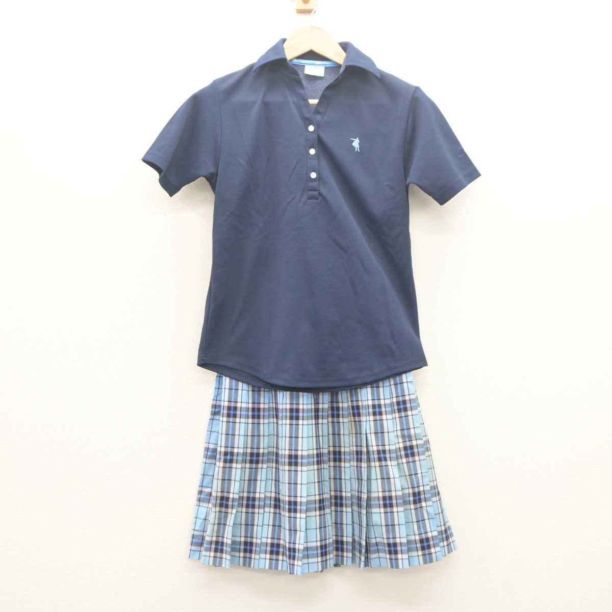 中古】 クラーク記念国際高等学校 女子制服 2点 (シャツ・スカート