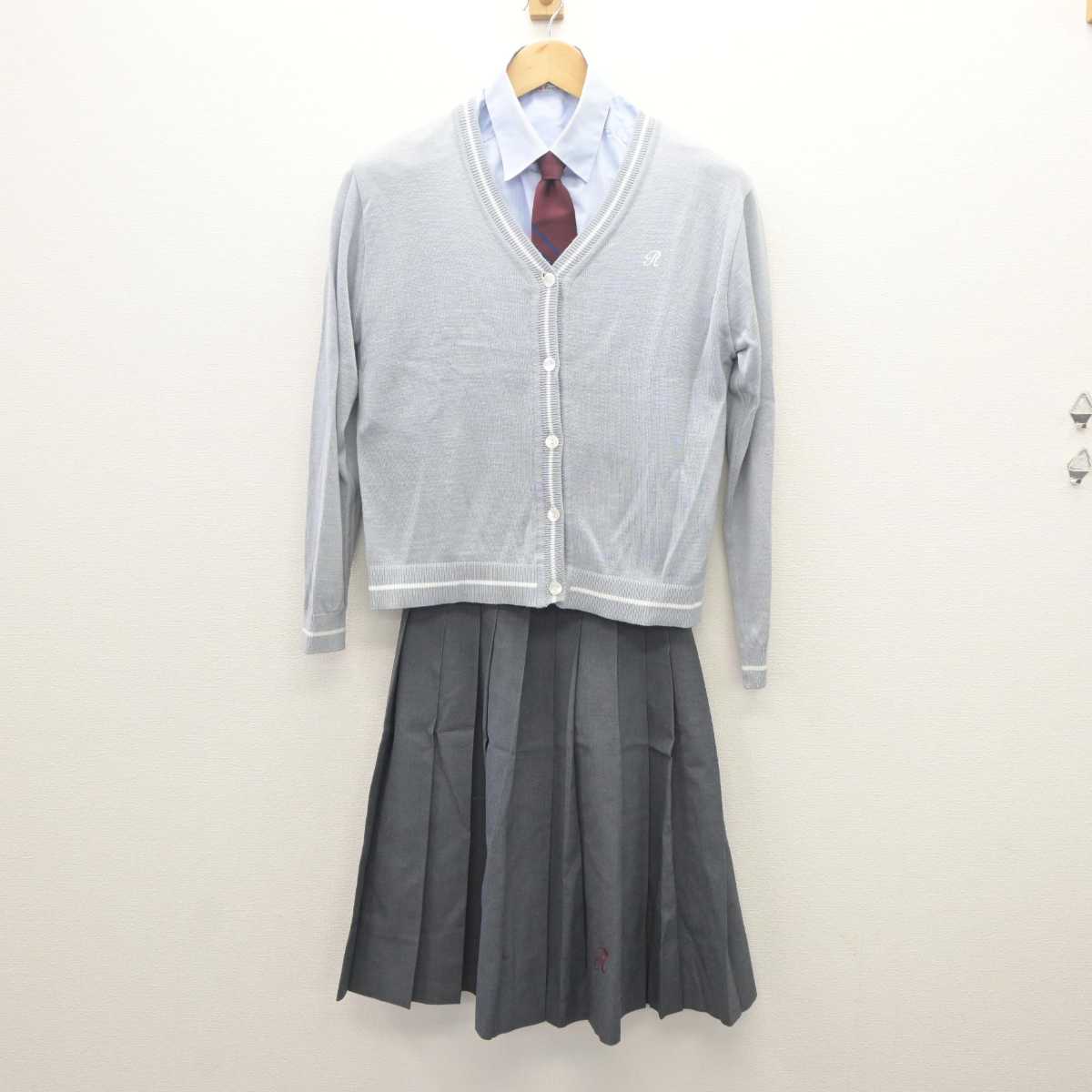 中古】大阪府 履正社中学校 女子制服 4点 (シャツ・ニット