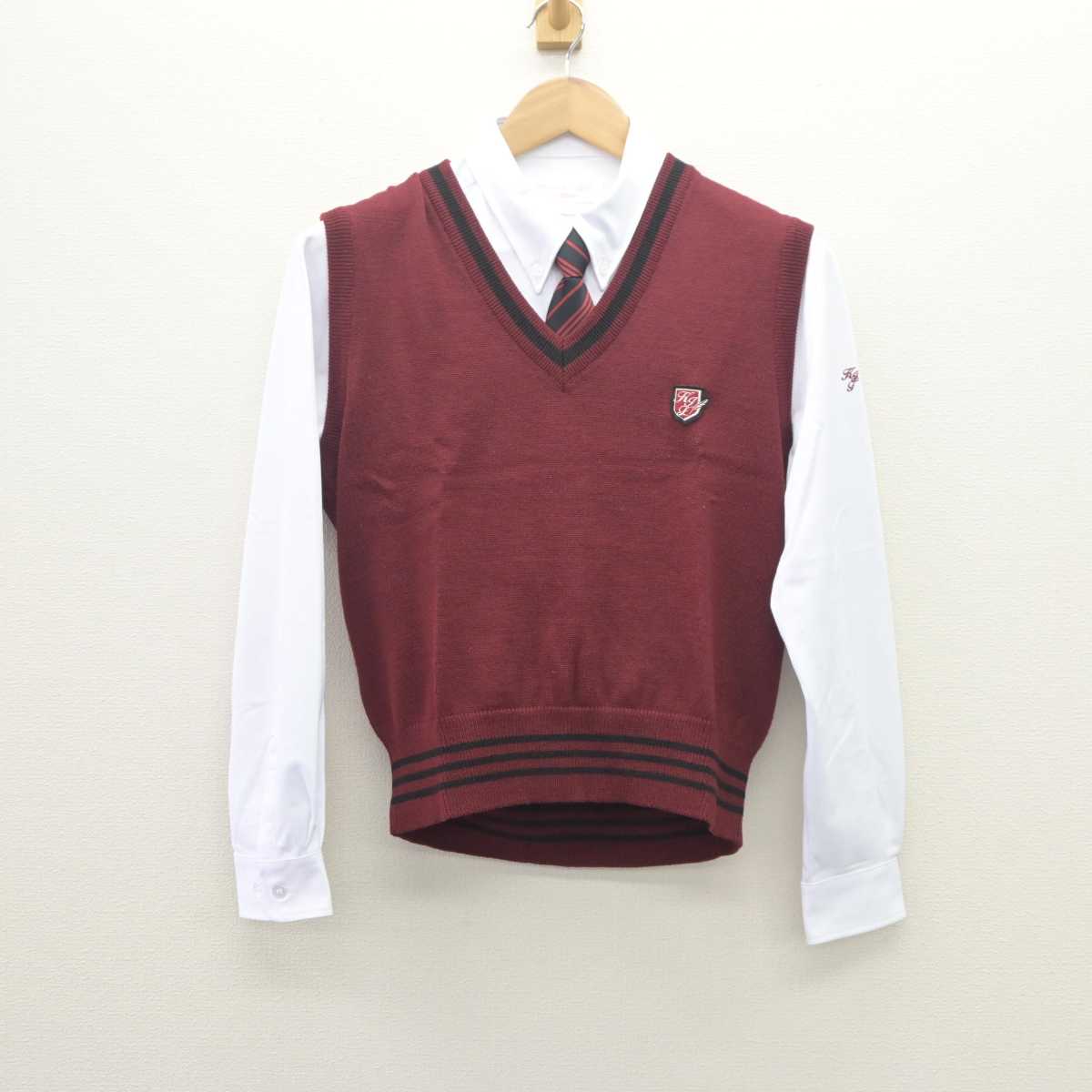 中古】福岡県 九州国際大学付属高等学校 女子制服 3点 (ニット 中古】福岡県 九州国際大学付属高等学校 女子制服 3点 (ニット