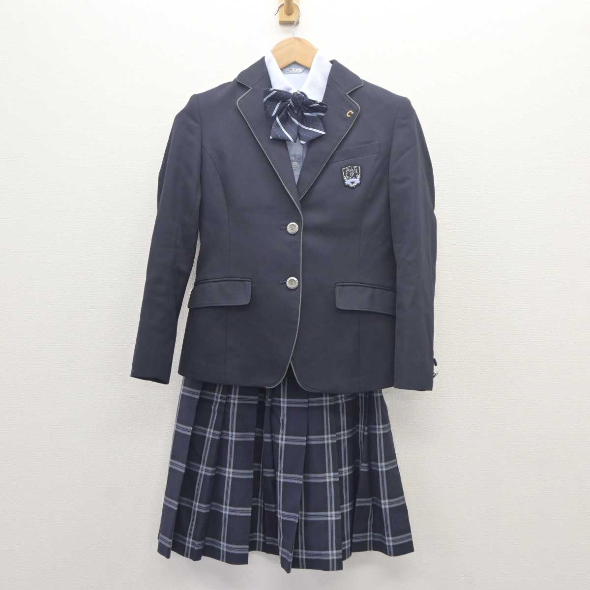 【中古】鳥取県 米子工業高等専門学校 女子制服 6点 (ブレザー・ベスト・シャツ・スカート) sf063002