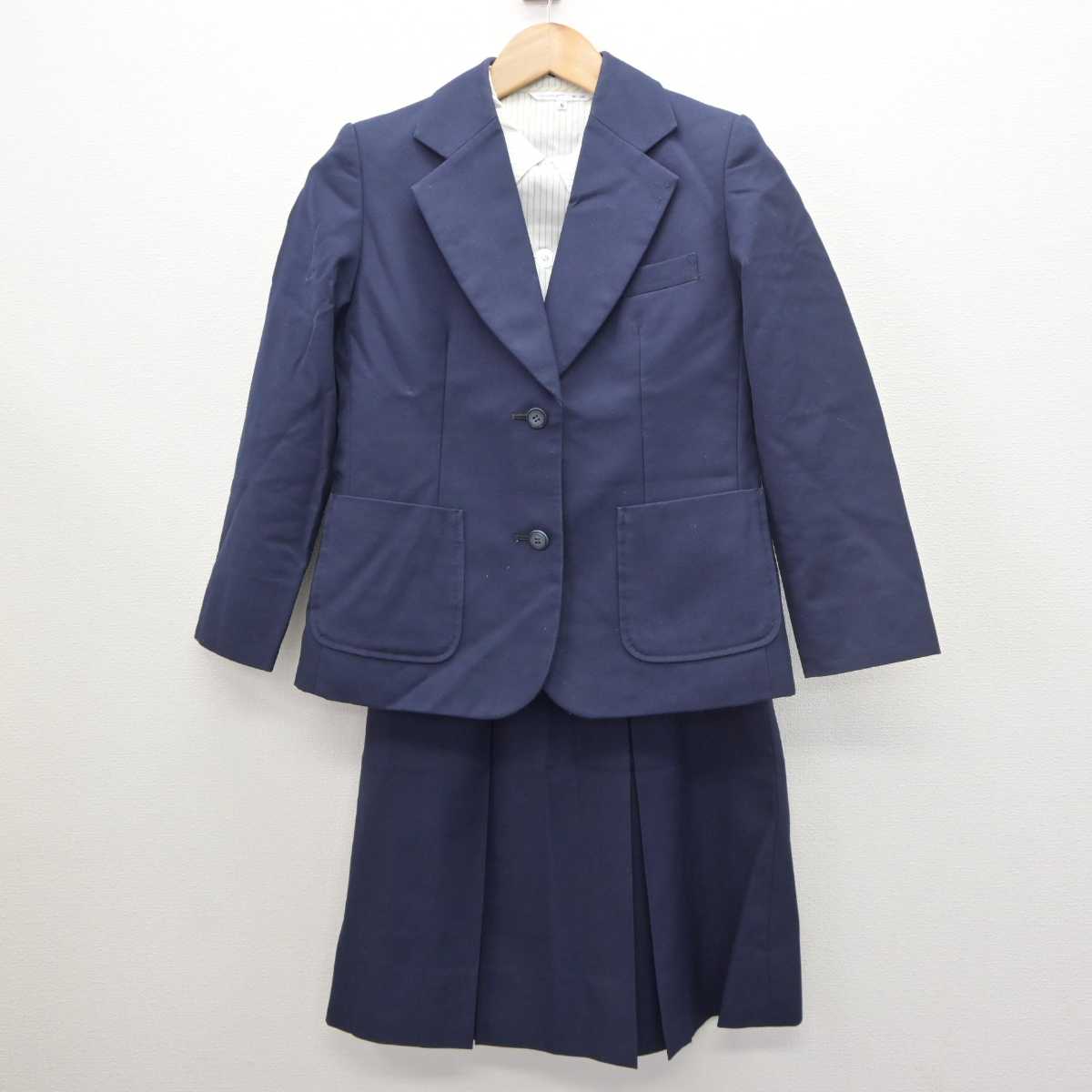 【中古】宮崎県 宮崎西高等学校 女子制服 6点 (ブレザー・ベスト・シャツ・スカート) sf063145