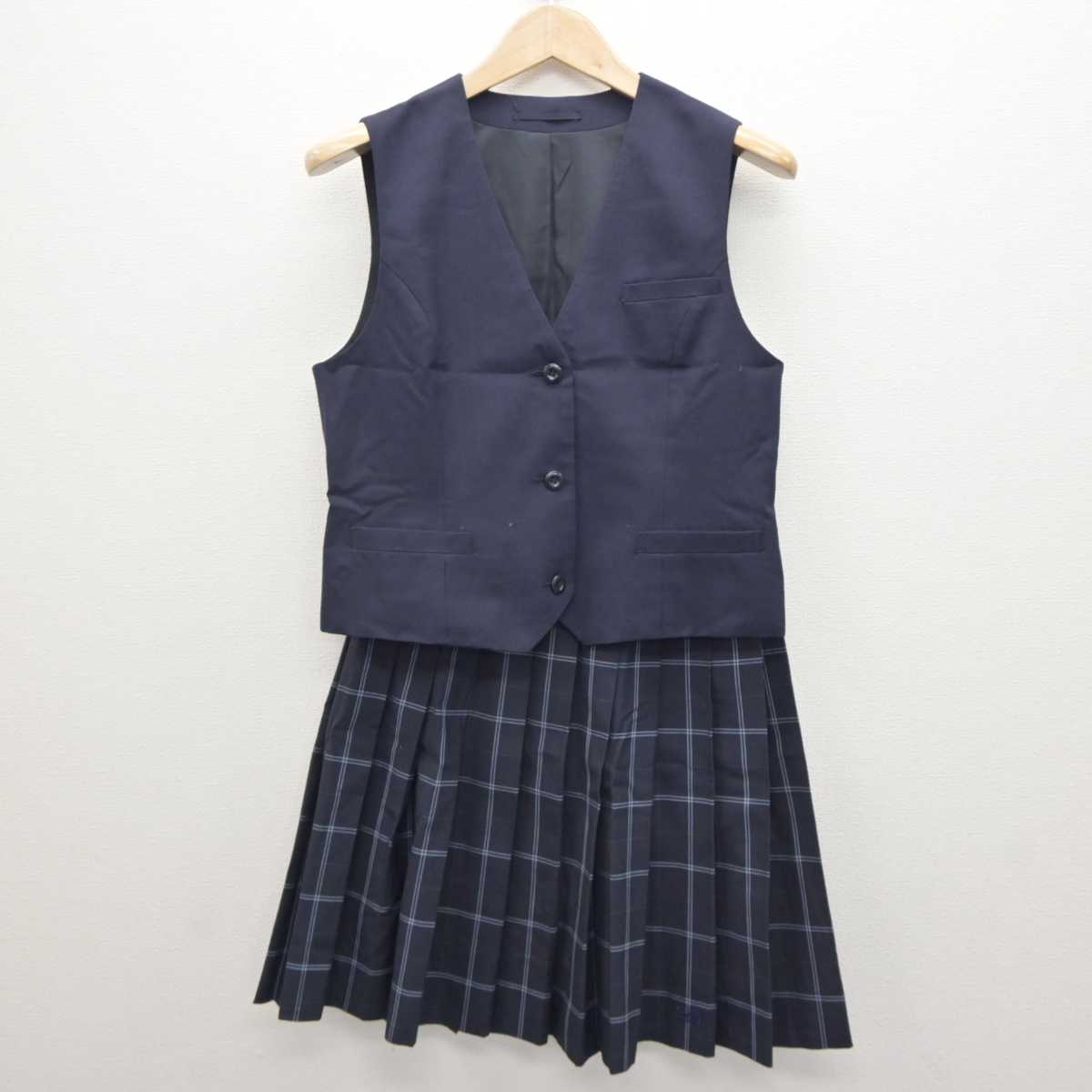 【中古】東京都 芝商業高等学校 女子制服 2点 (ベスト・スカート) sf063203