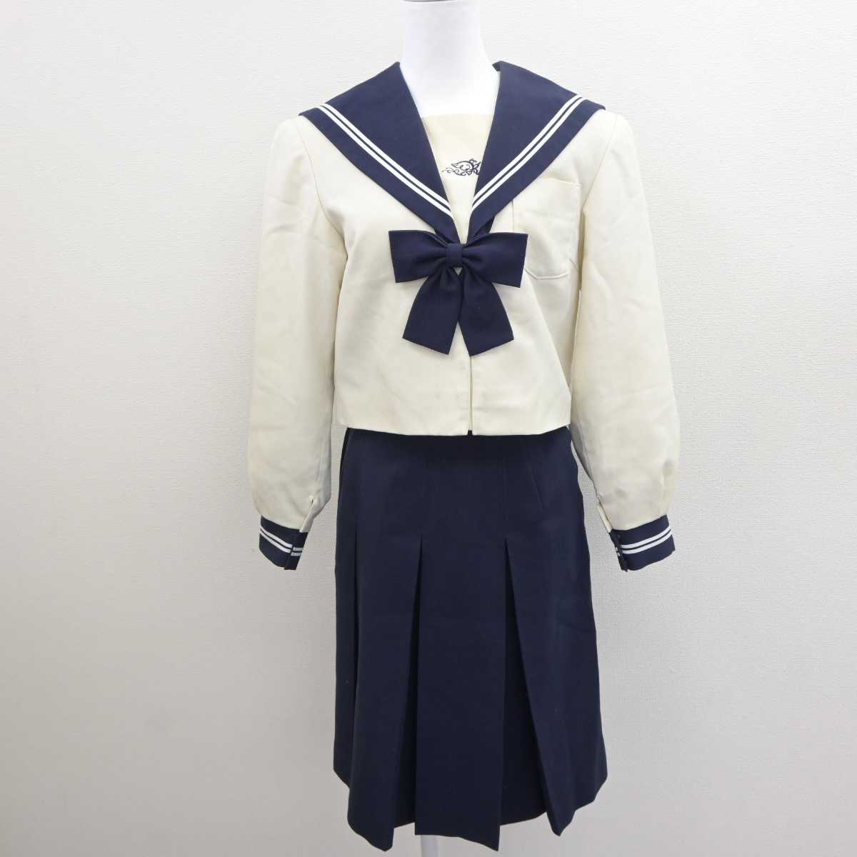 中古】和歌山県 開智高等学校 女子制服 3点 (セーラー服・スカート 