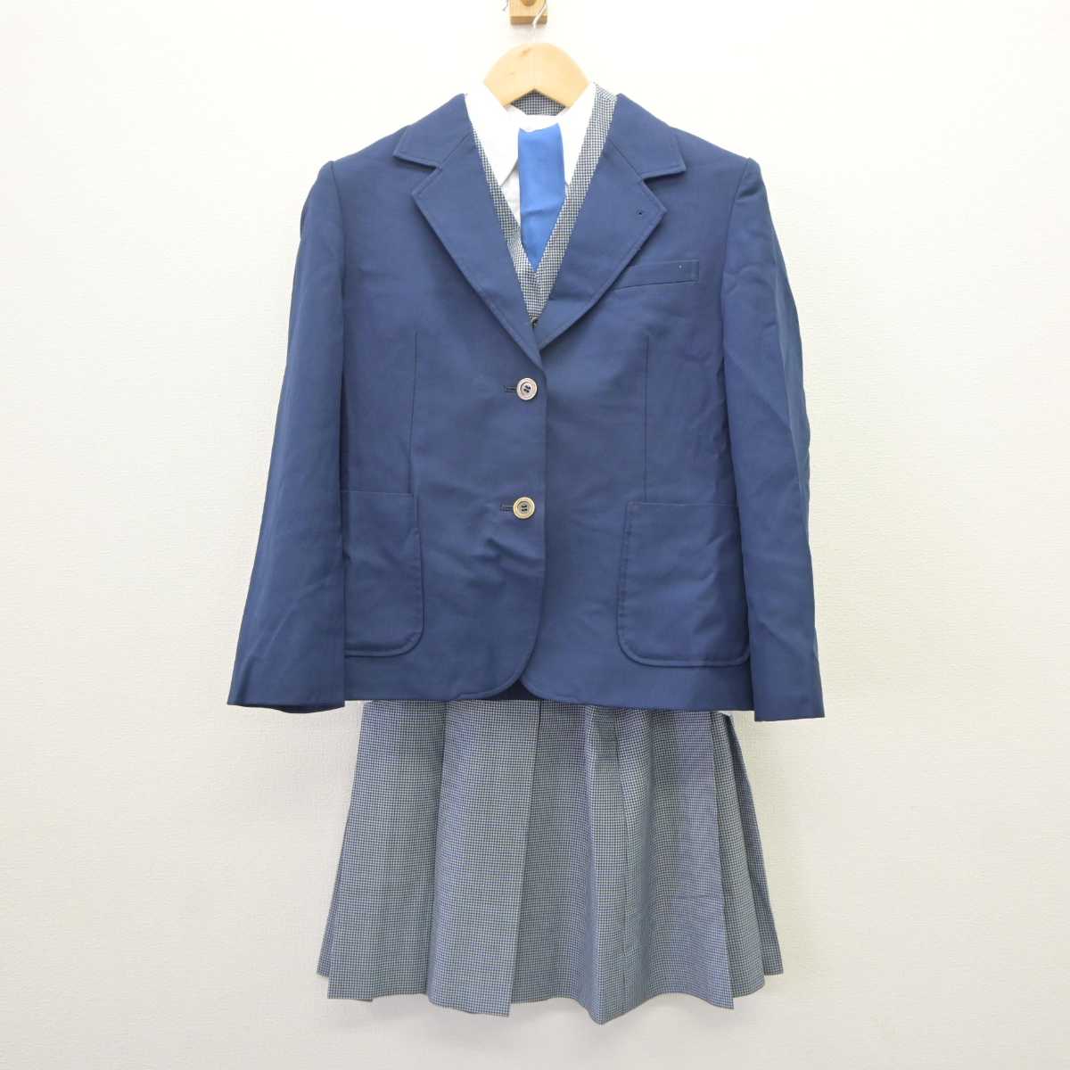 【中古】千葉県 千葉西高等学校 女子制服 5点 (ブレザー・ベスト・シャツ・スカート) sf063520