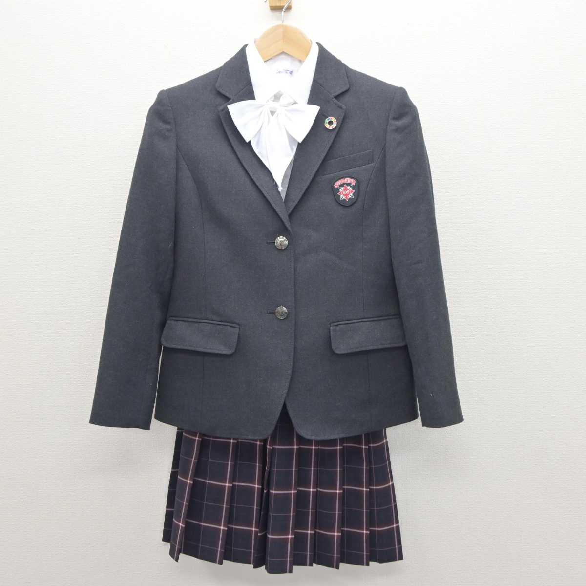 【中古】東京都 駒場学園高等学校 女子制服 5点 (ブレザー・シャツ・スカート) sf063672