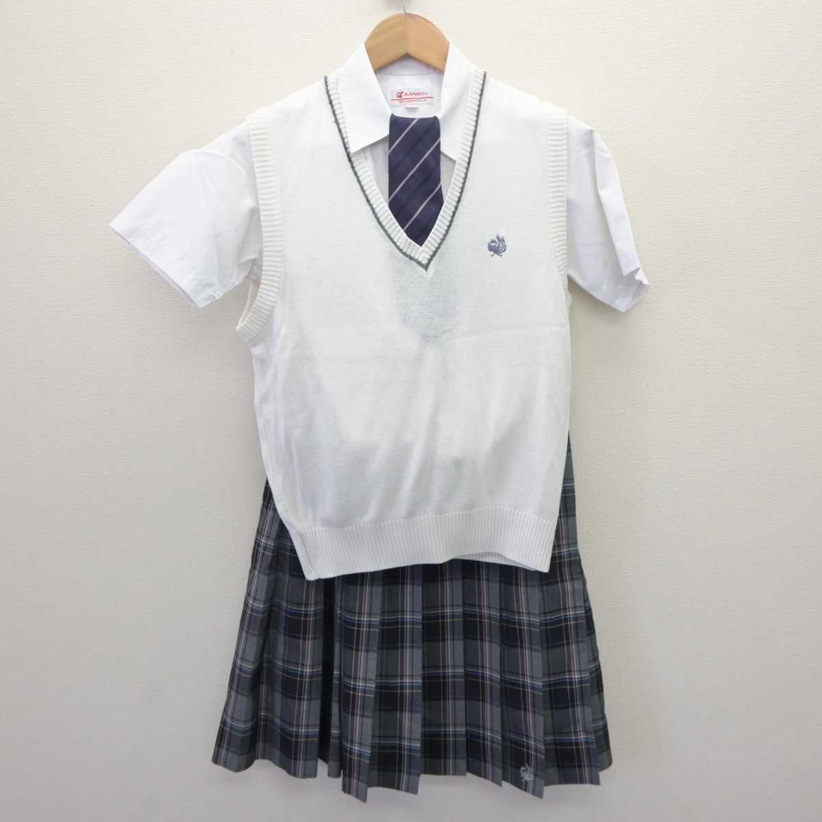 中古】東京都 武蔵野大学附属千代田高等学院 女子制服 4点 (ニットベスト・シャツ・スカート) sf063774 | 中古制服通販パレイド