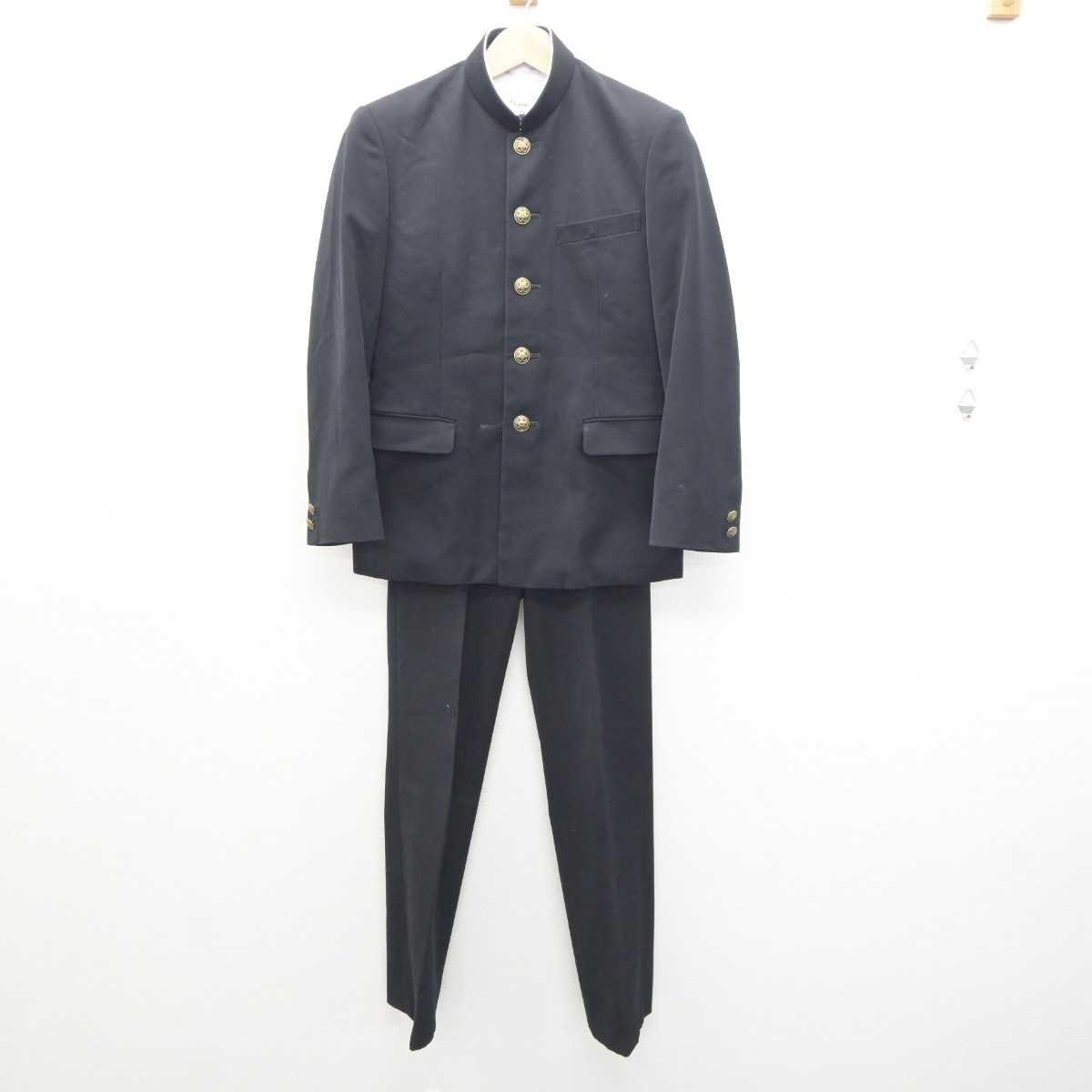 中古】岡山県 邑久中学校 男子制服 3点 (学ラン・シャツ・ズボン