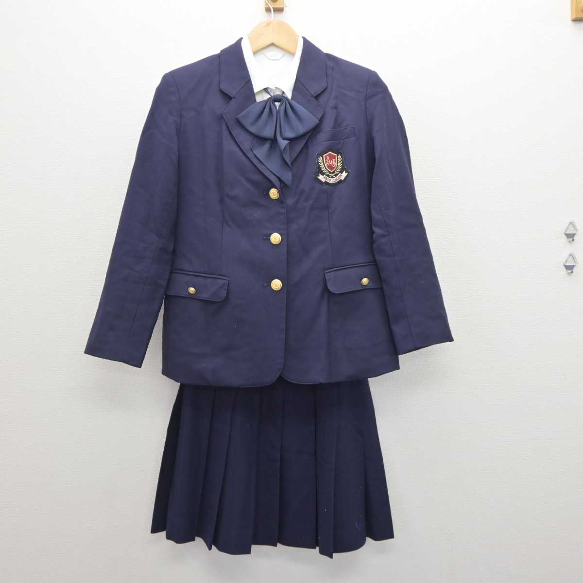 【中古】愛知県 安城学園高等学校 女子制服 5点 (ブレザー・ニット・シャツ・スカート) sf064369