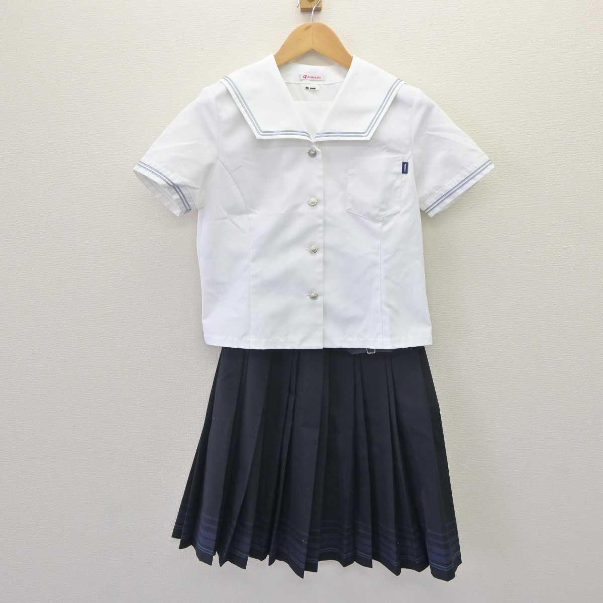 【中古】岐阜県 麗澤瑞浪中学・高等学校 女子制服 2点 (セーラー服・スカート) sf064663