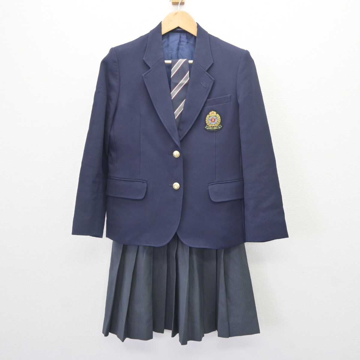 【中古】茨城県 茨城高等学校・茨城中学校 女子制服 3点 (ブレザー・スカート) sf064730