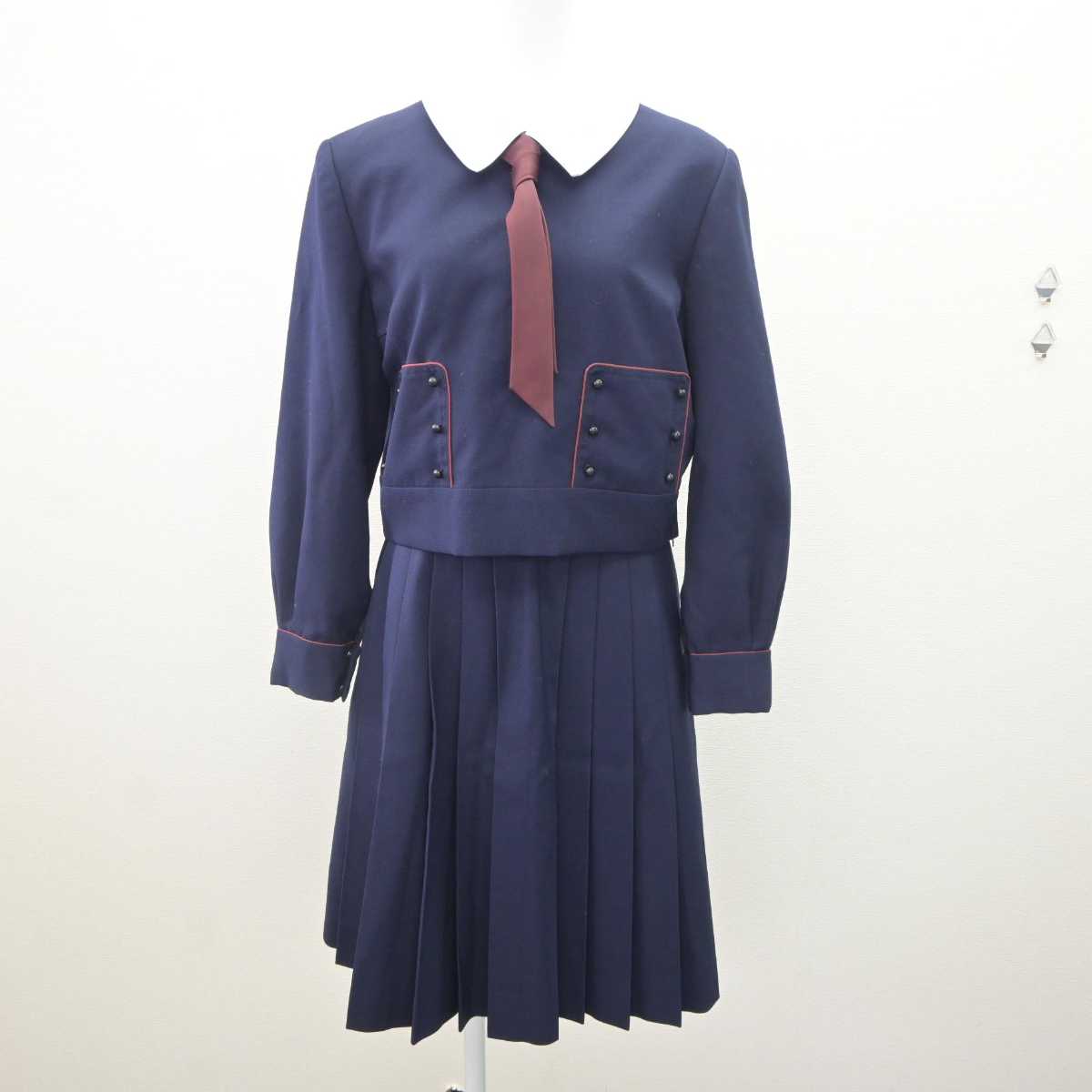 【中古】奈良県 帝塚山中学校・高等学校 女子制服 3点 (ブレザー・スカート) sf064902