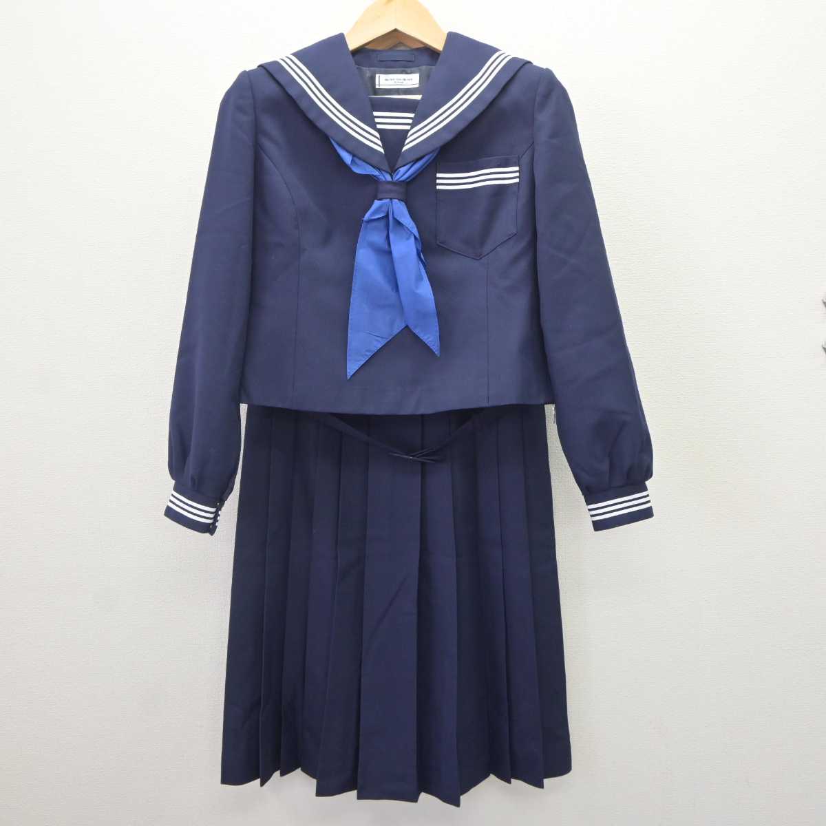中古】茨城県 美乃浜学園 女子制服 3点 (セーラー服・ジャンパー