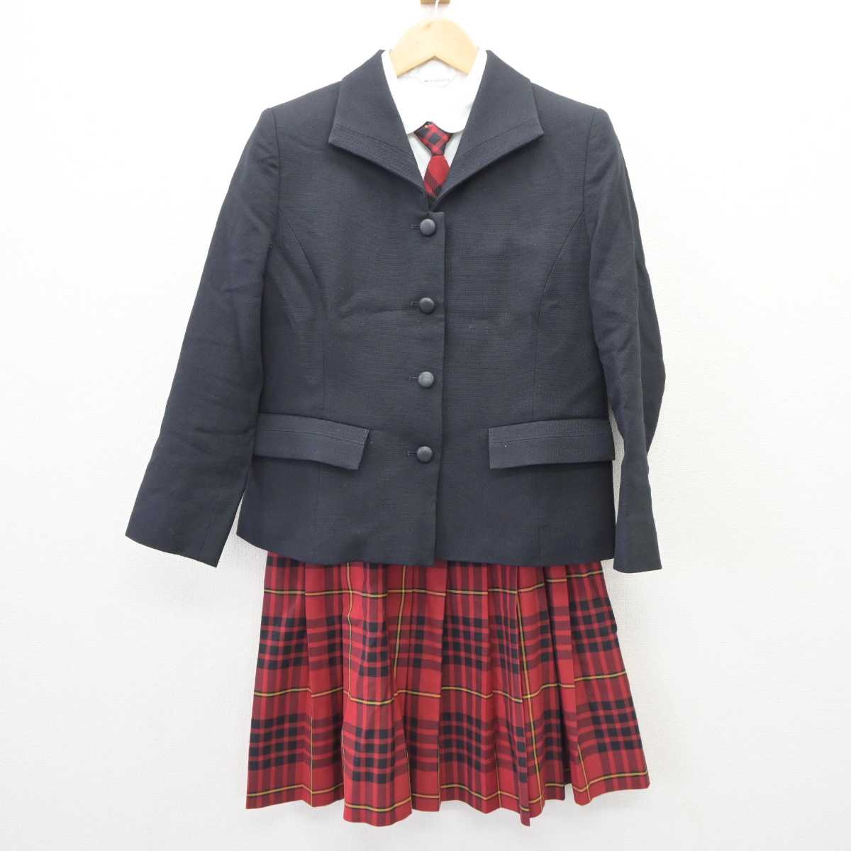 中古】福島県 会津高等学校 女子制服 5点 (ブレザー・ニット