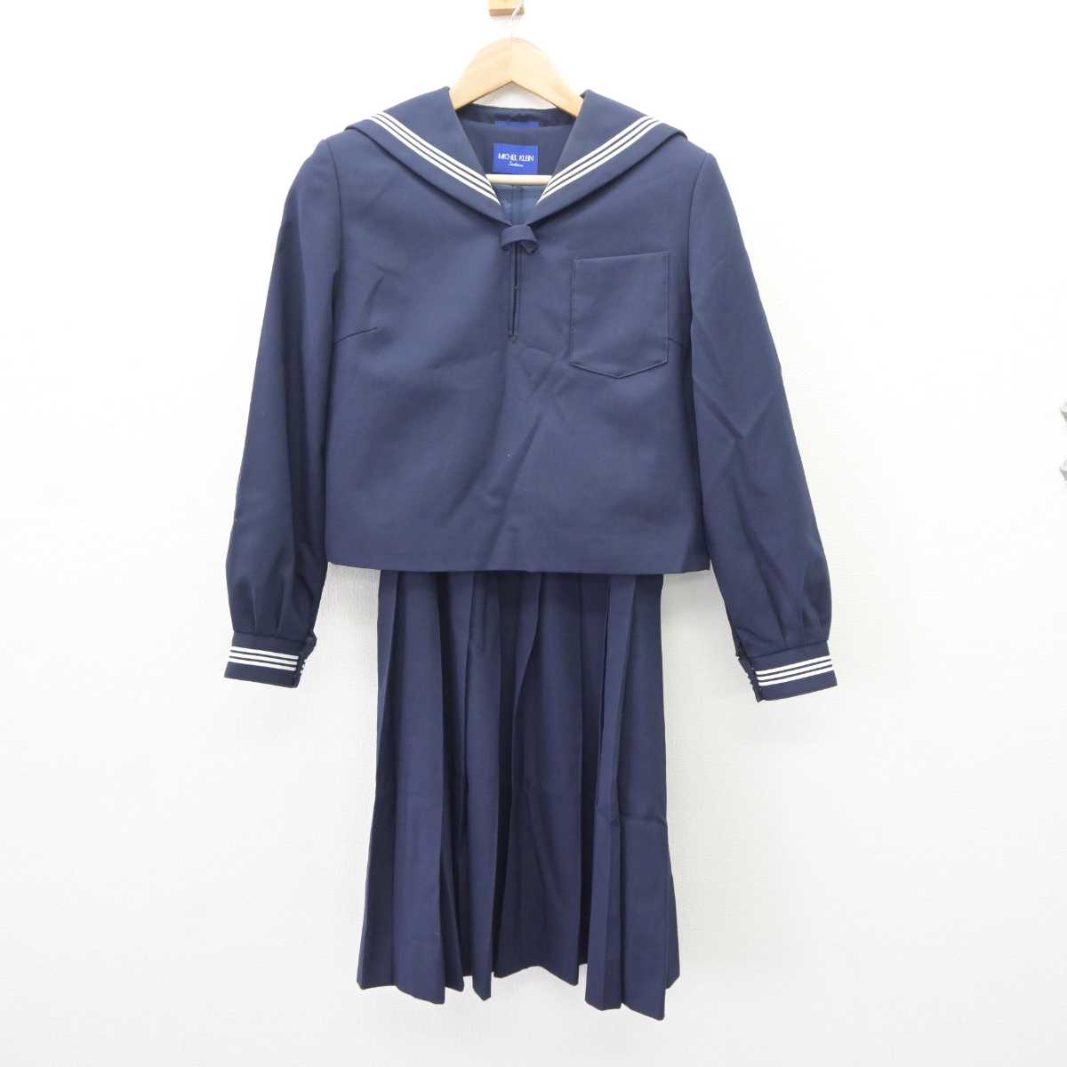 【中古】茨城県 勝田第二中学校 女子制服 2点 (セーラー服・ジャンパースカート) sf065317