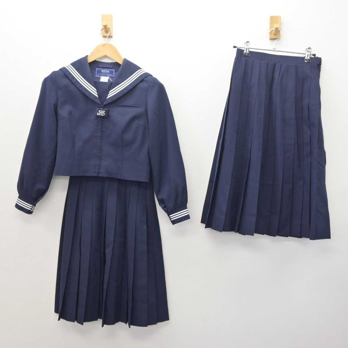 【中古】千葉県 野田市立南部中学校 女子制服 3点 (セーラー服・スカート・スカート) sf065403