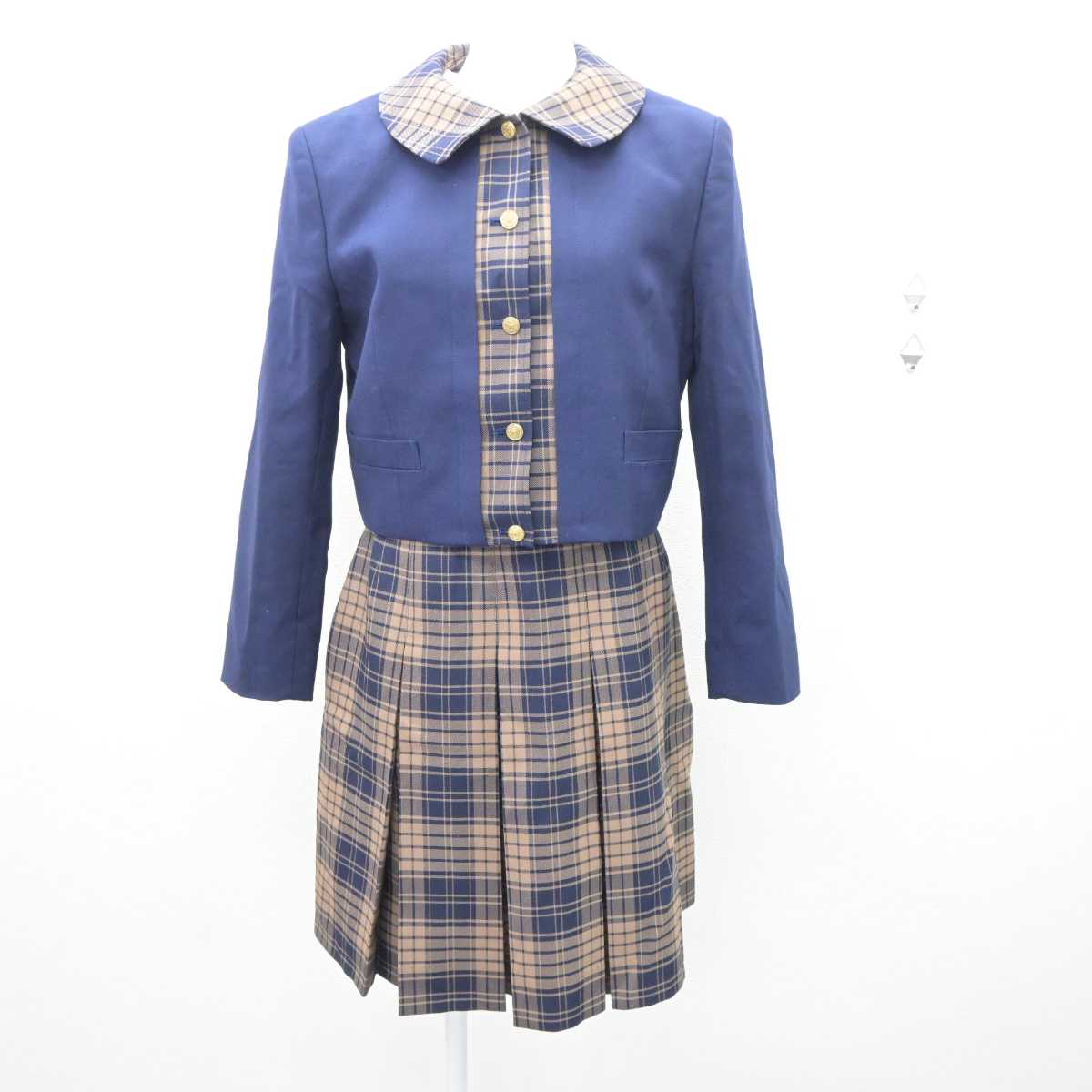 【中古】熊本県 秀岳館高等学校 女子制服 5点 (ブレザー・ジャンパースカート・シャツ) sf065425