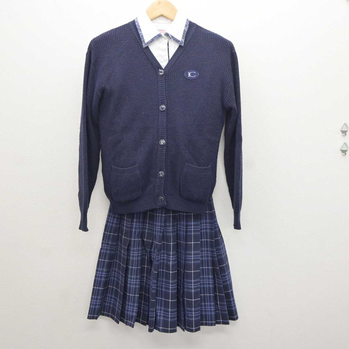 【中古】茨城県 茨城キリスト教学園中学校高等学校 女子制服 3点 (ニット・シャツ・スカート) sf065475