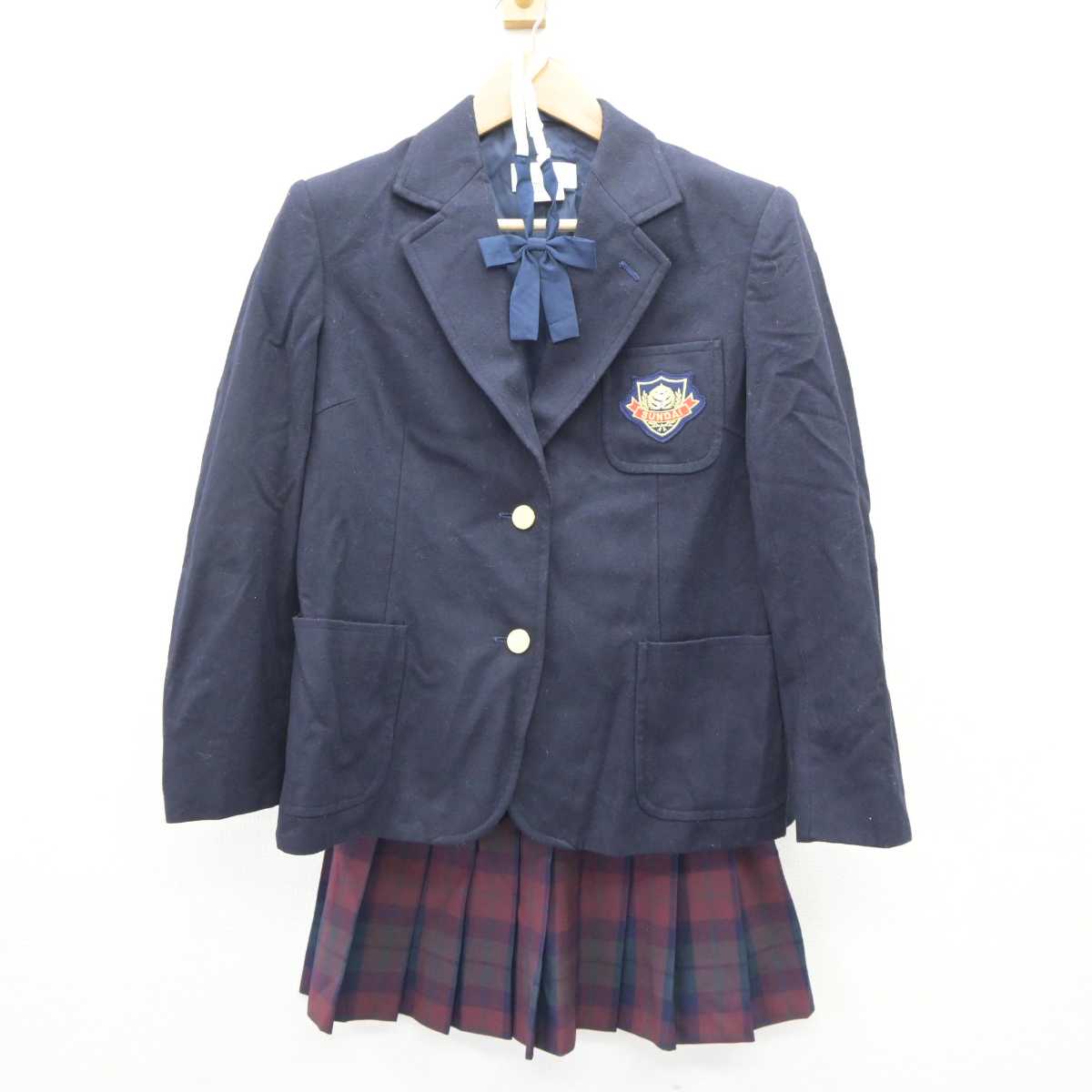 【中古】山梨県 駿台甲府高等学校 女子制服 4点 (ブレザー・スカート・スカート) sf065703