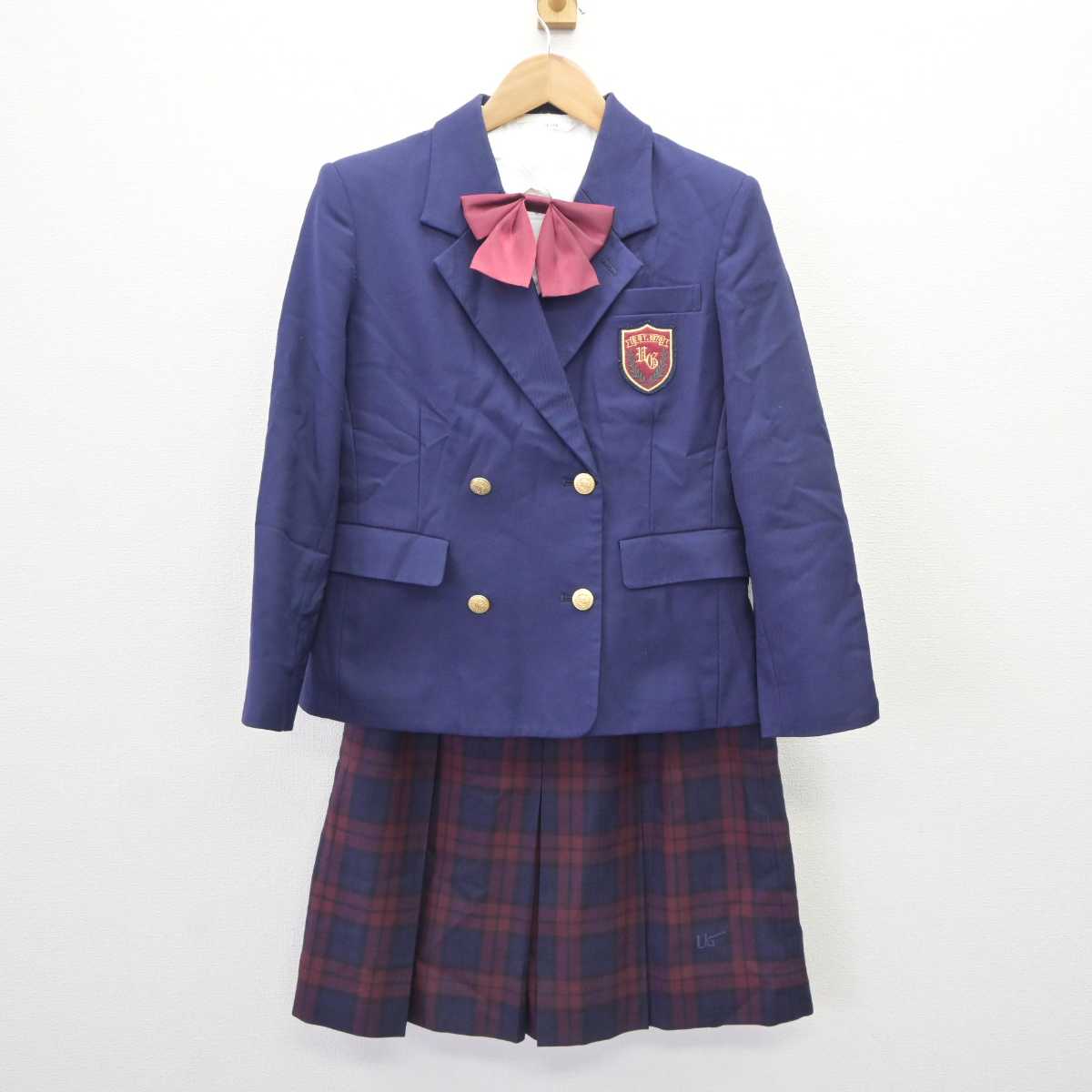 【中古】埼玉県 浦和学院高等学校 女子制服 5点 (ブレザー・ニットベスト・シャツ・スカート) sf065717