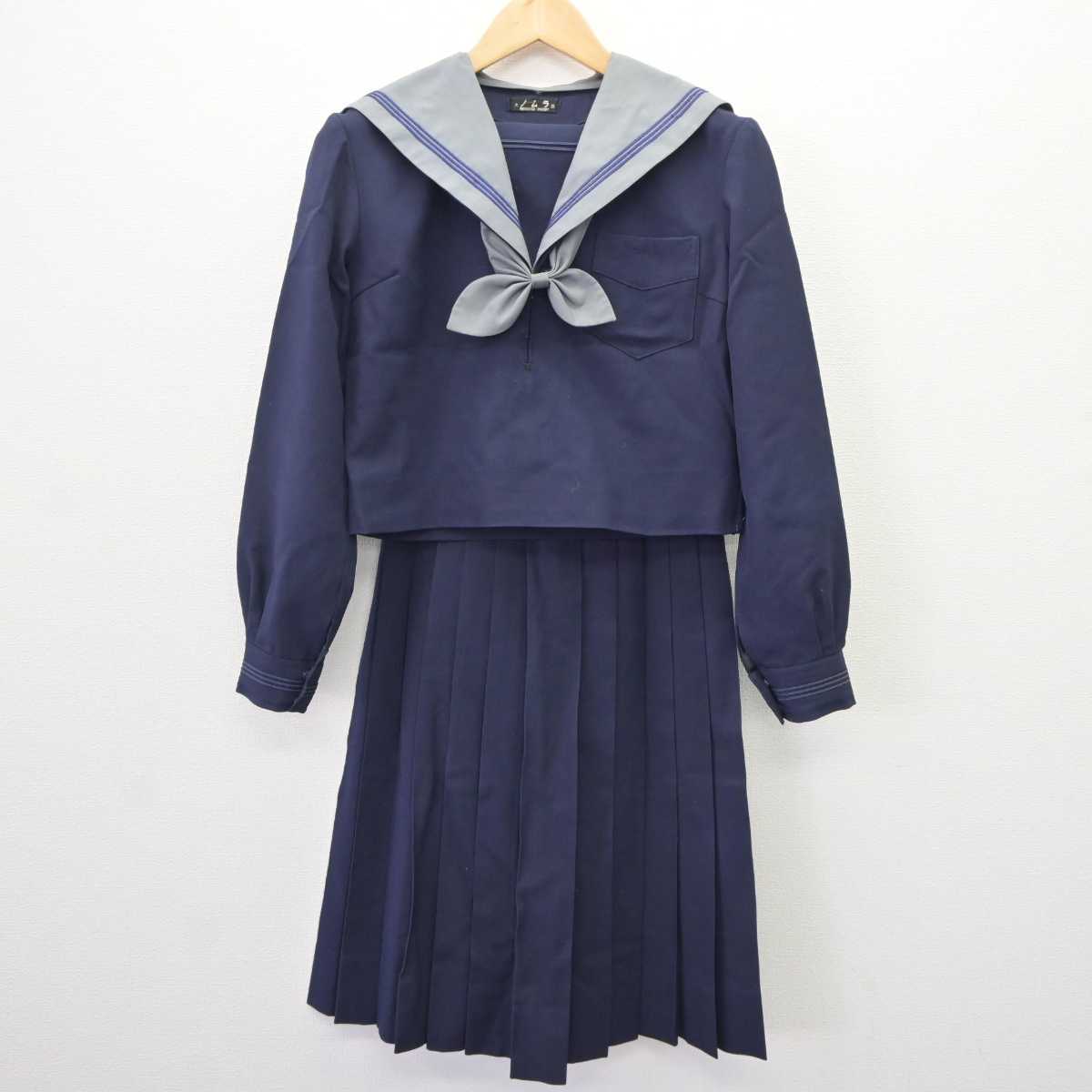 【中古】大阪府 明浄学院高等学校 女子制服 3点 (セーラー服・スカート) sf065748