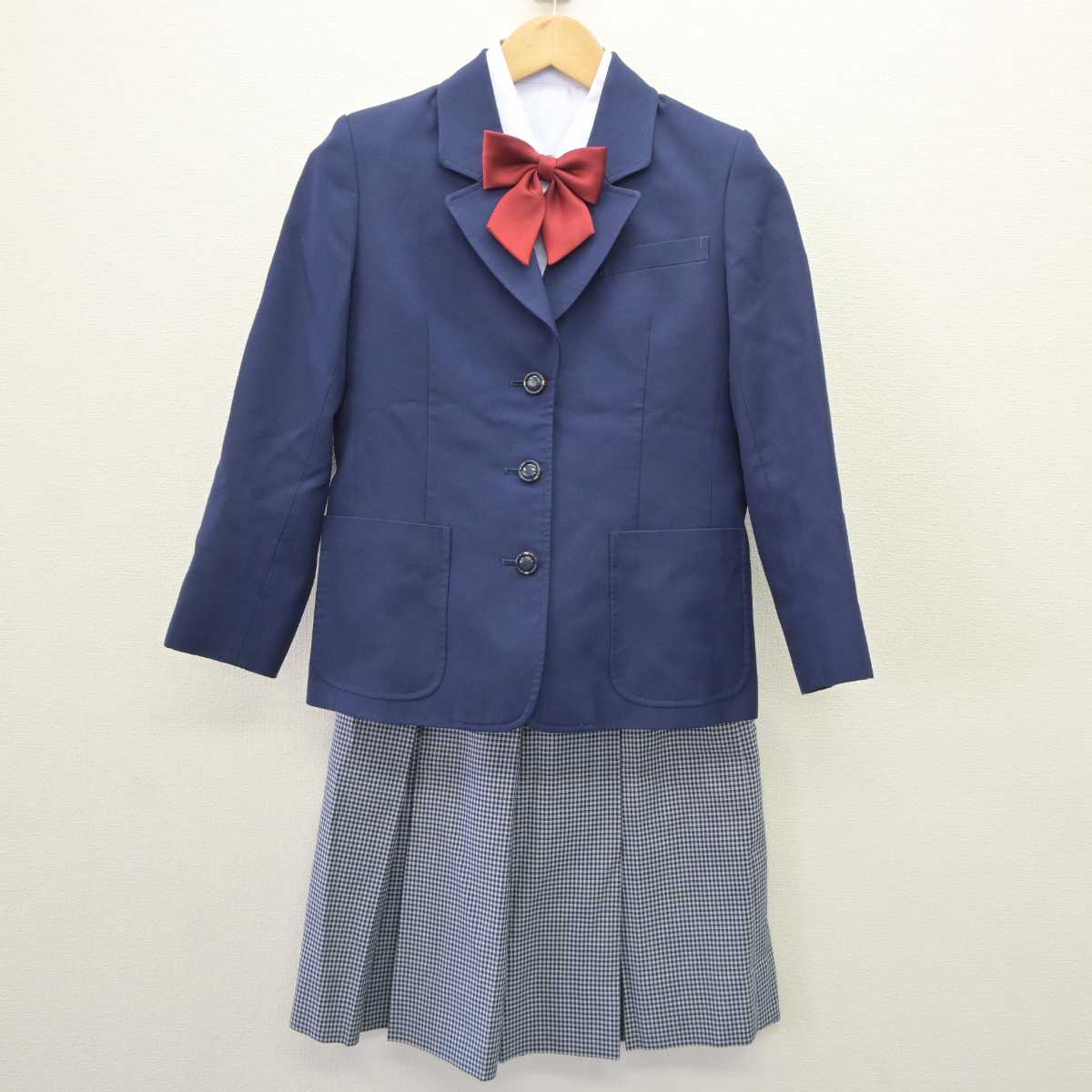 【中古】兵庫県 武庫東中学校 女子制服 5点 (ブレザー・シャツ・スカート) sf065821