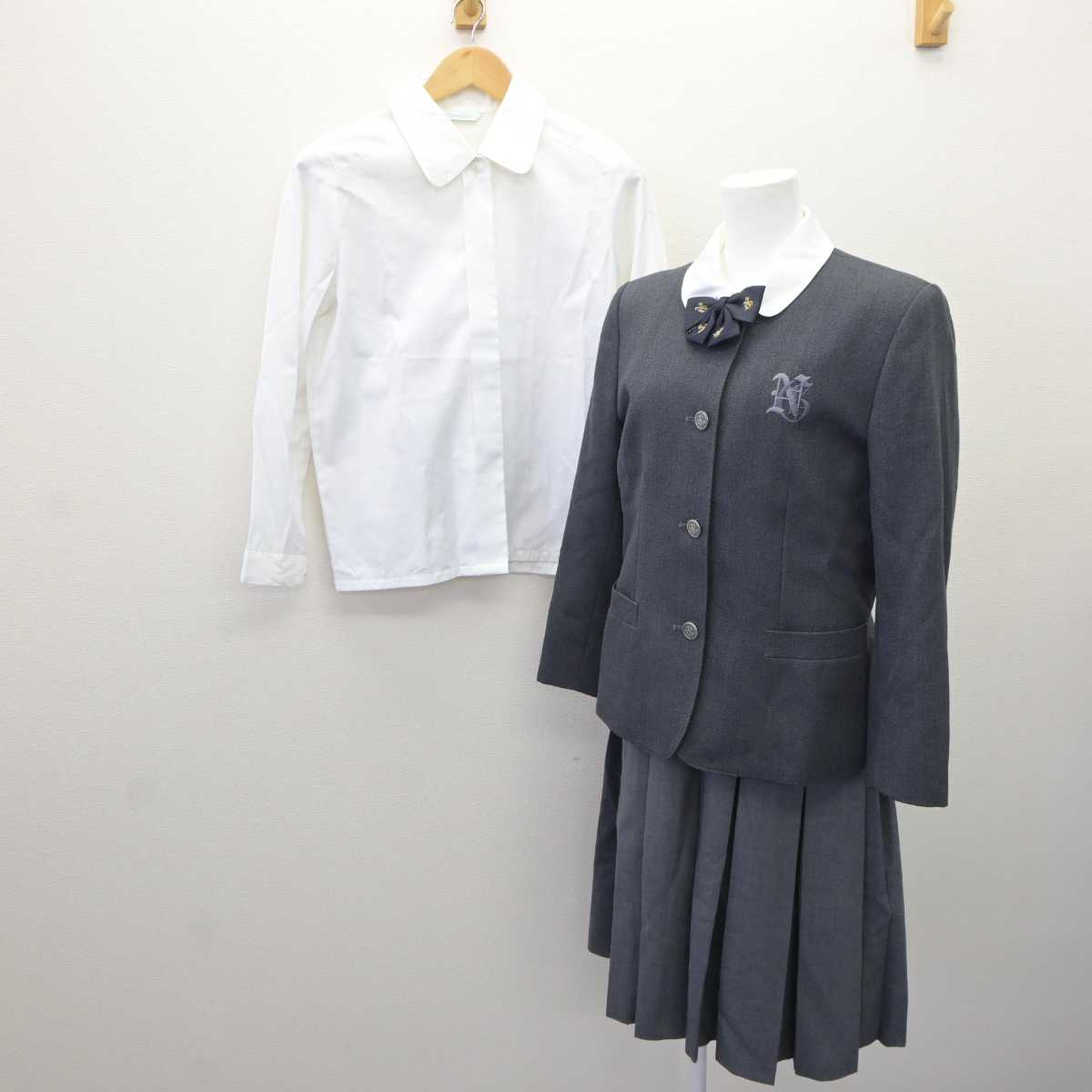 【中古】兵庫県 仁川学院中学校・高等学校 女子制服 5点 (ブレザー・ジャンパースカート・シャツ) sf065895