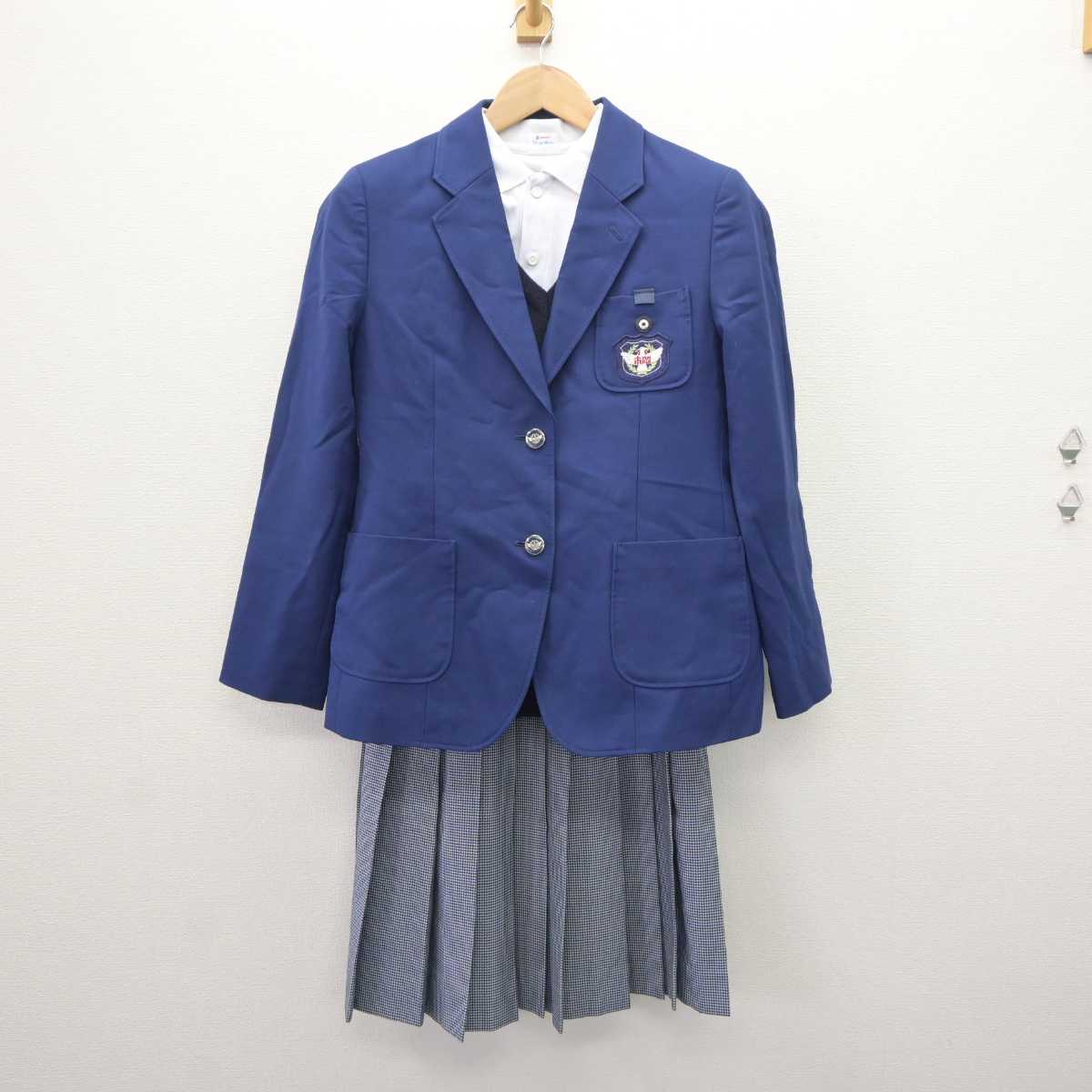 中古】大阪府 市岡中学校 女子制服 4点 (ブレザー・ニット・シャツ・スカート) sf065992 | 中古制服通販パレイド