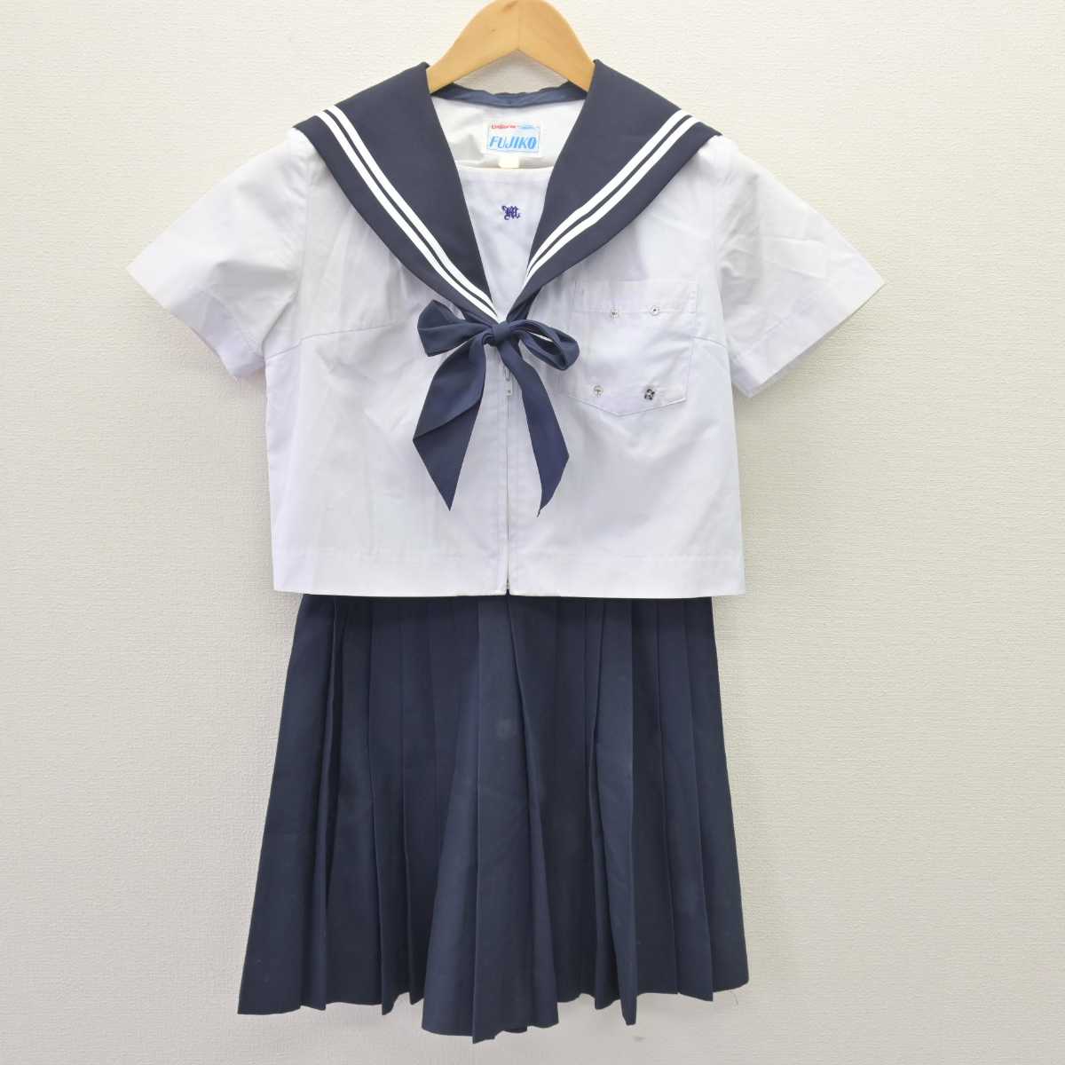中古】愛知県 御田中学校 女子制服 3点 (セーラー服・スカート
