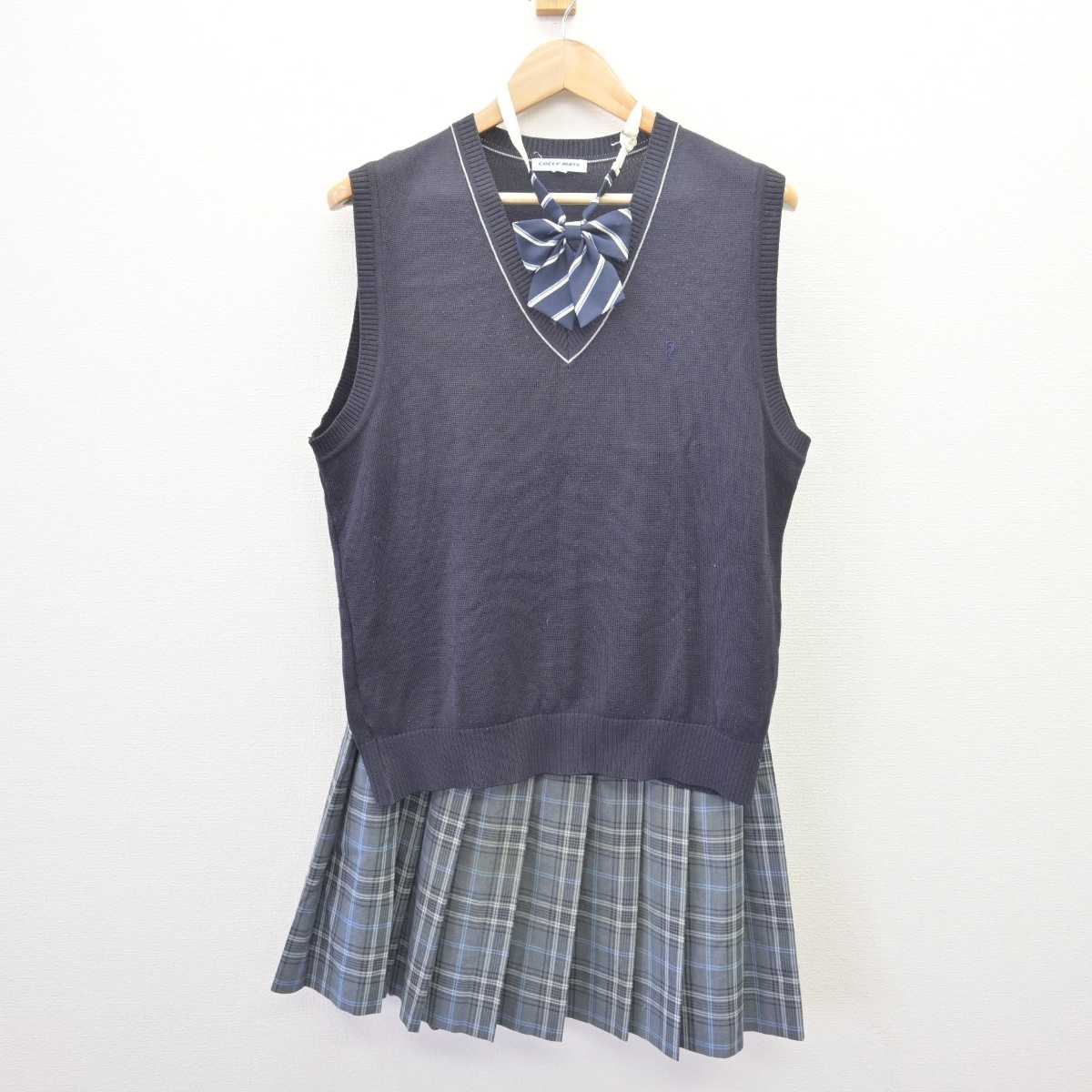 中古】埼玉県 細田学園中学校・高等学校/旧モデル 女子制服 3点 (ニットベスト・スカート) sf066398 | 中古制服通販パレイド