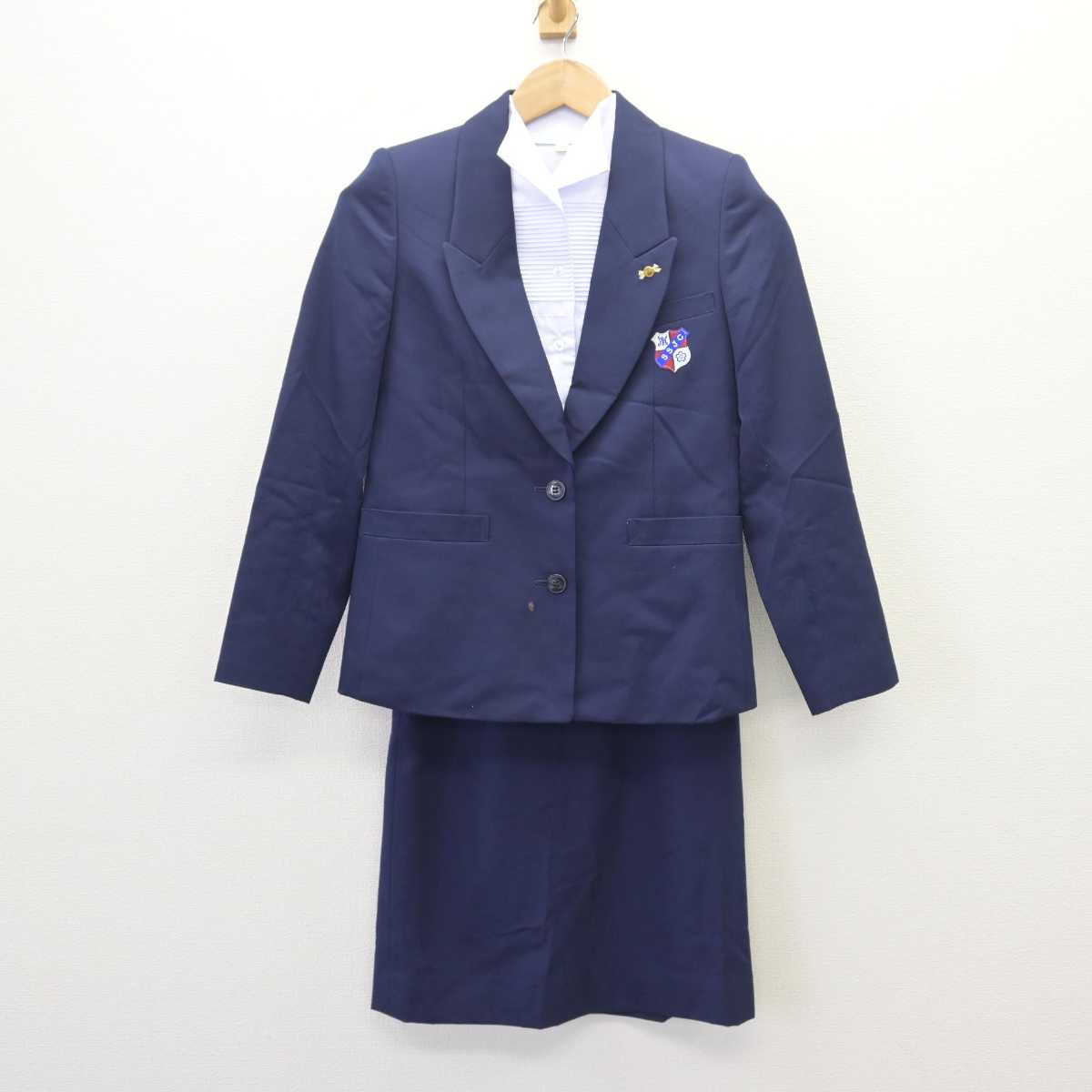 【中古】福島県 桜の聖母短期大学 女子制服 3点 (ブレザー・シャツ・スカート) sf066469