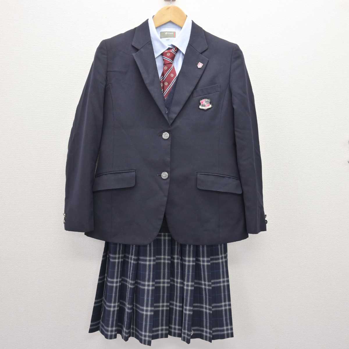 【中古】東京都 目黒日本大学高等学校 女子制服 6点 (ブレザー・ニット・シャツ・スカート) sf066581