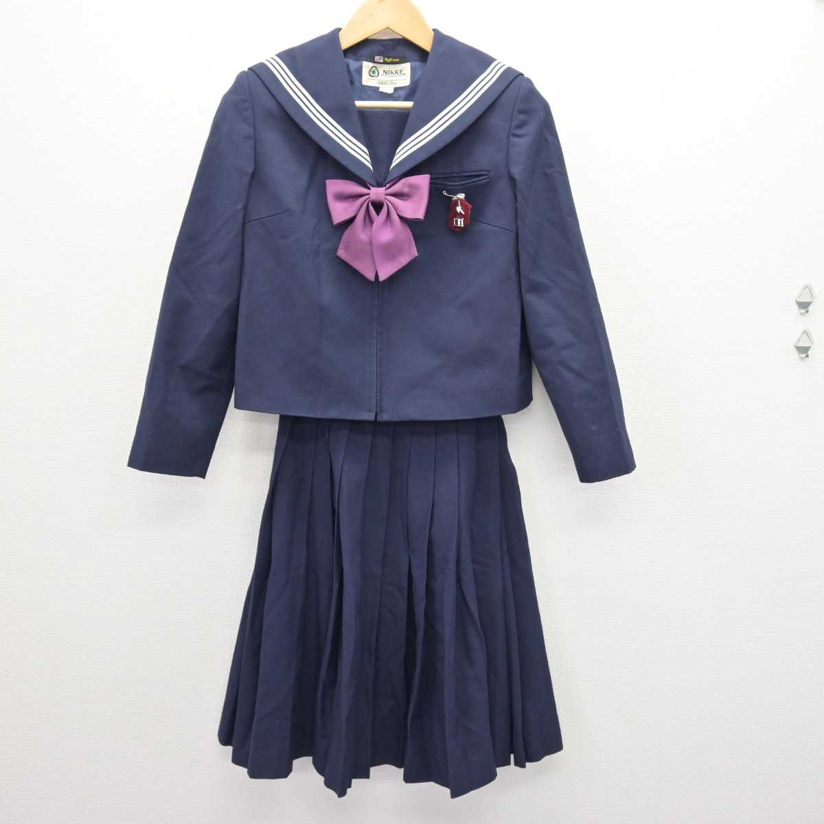 【中古】石川県 紫錦台中学校 女子制服 4点 (セーラー服・スカート) sf066653