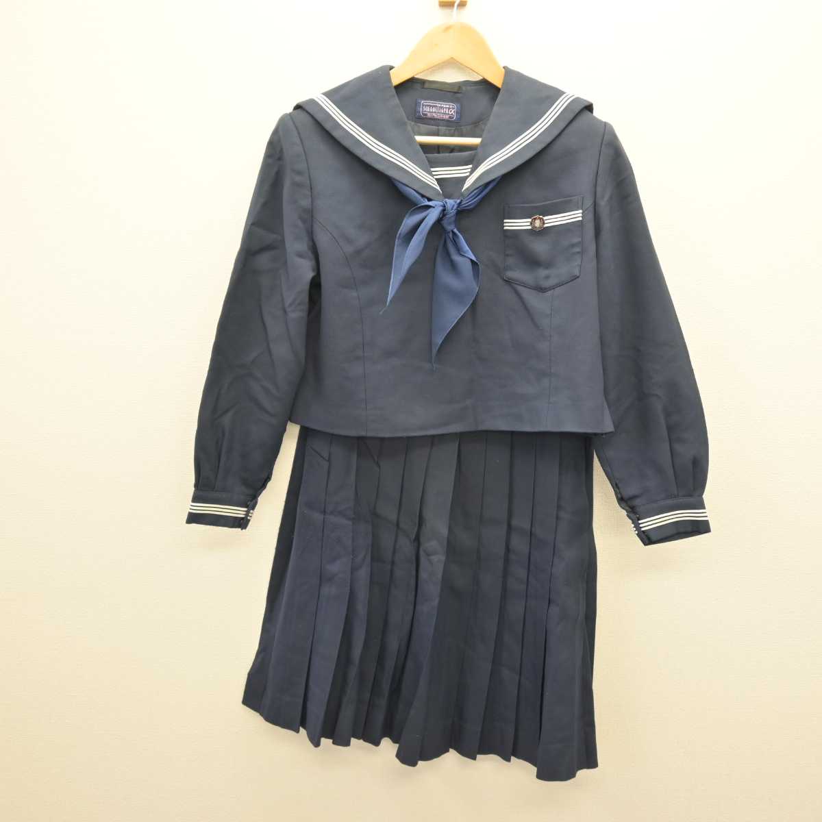 中古】群馬県 樹徳高等学校/旧制服 女子制服 4点 (セーラー服