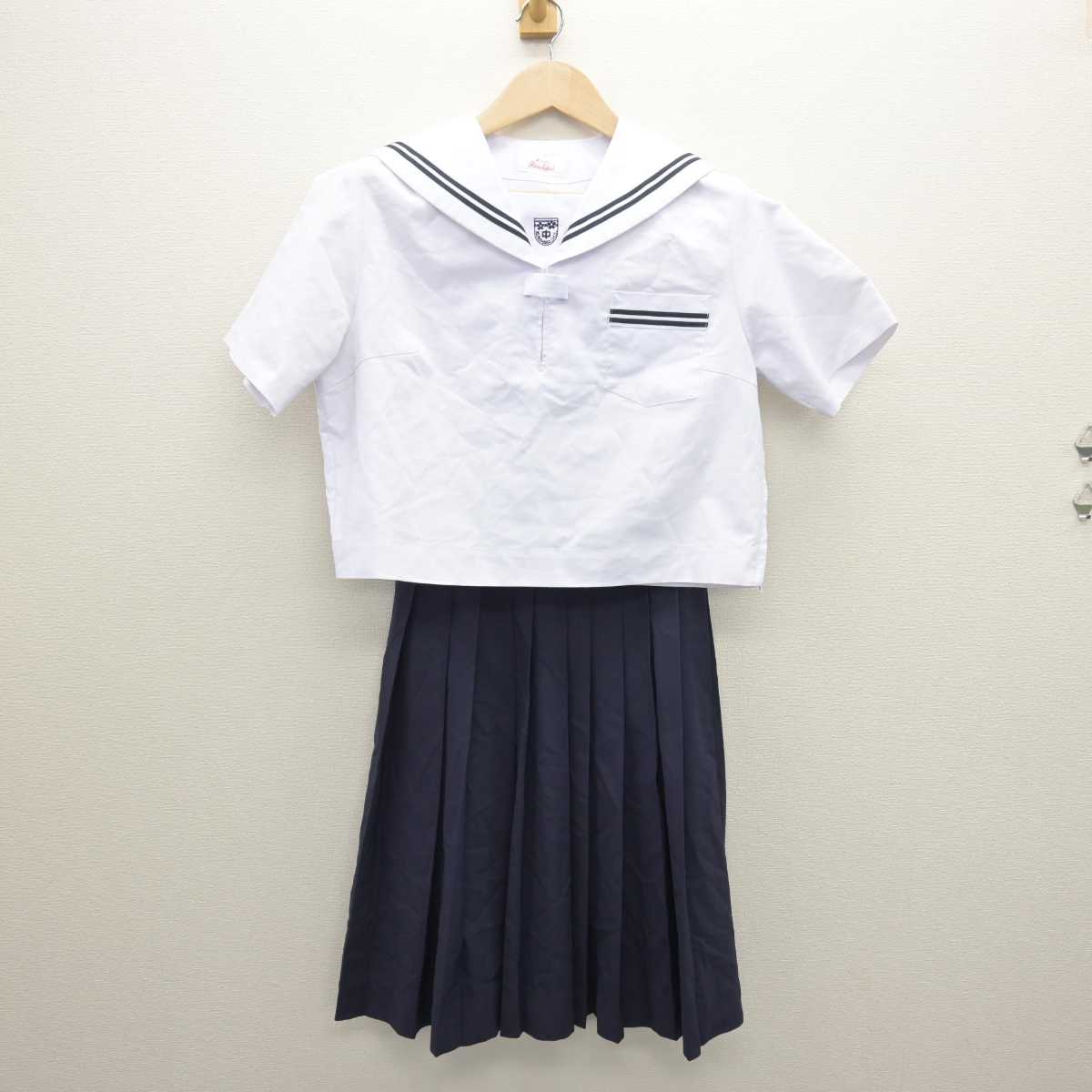 中古】広島県 尾道市立栗原中学校 女子制服 2点 (セーラー服・スカート