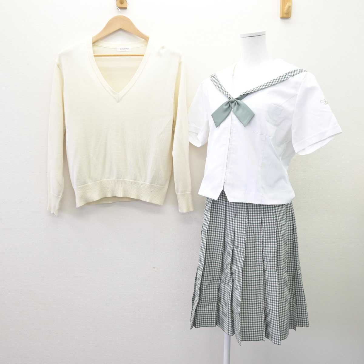 中古】福島県 須賀川桐陽高等学校 女子制服 4点 (ニット 中古】福島県 須賀川桐陽高等学校 女子制服 4点 (ニット
