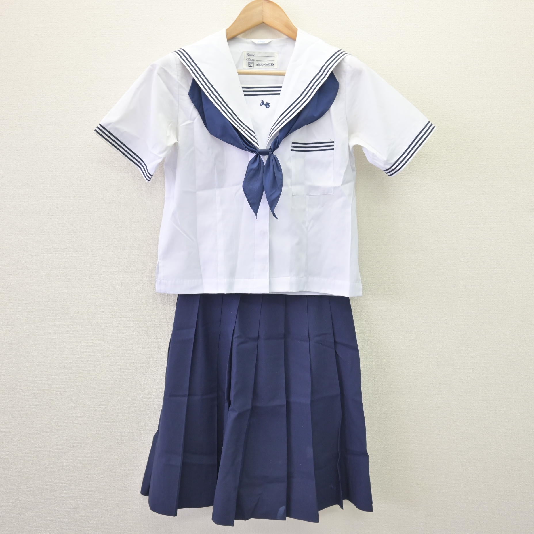 中古】愛知県 安城学園高等学校 女子制服 3点 (セーラー服