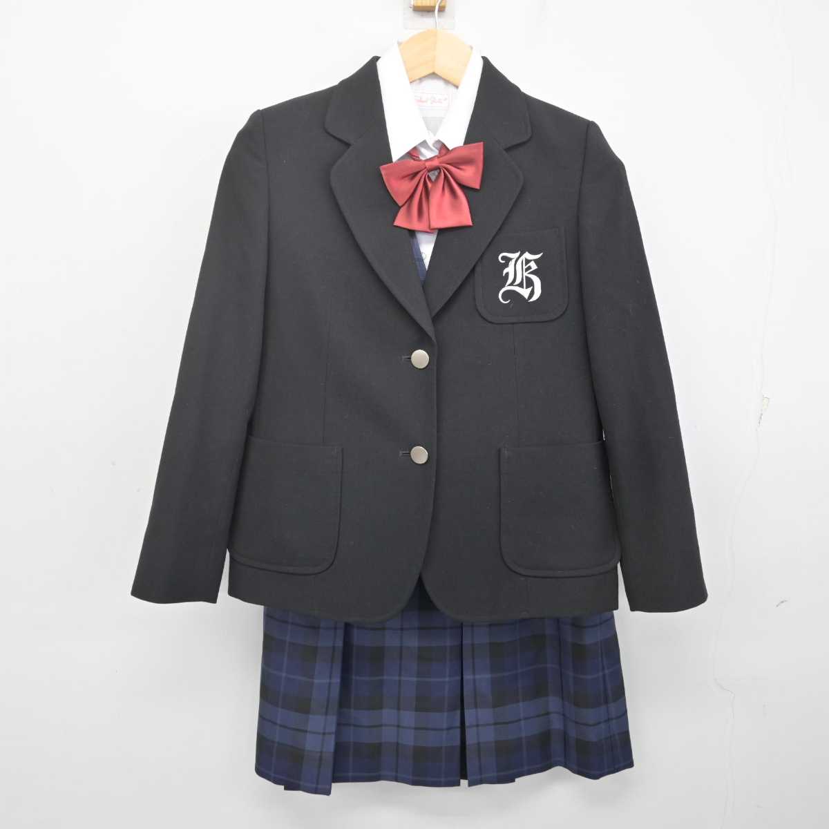 【中古】神奈川県 東永谷中学校 女子制服 6点 (ブレザー・ベスト・シャツ・スカート) sf070144