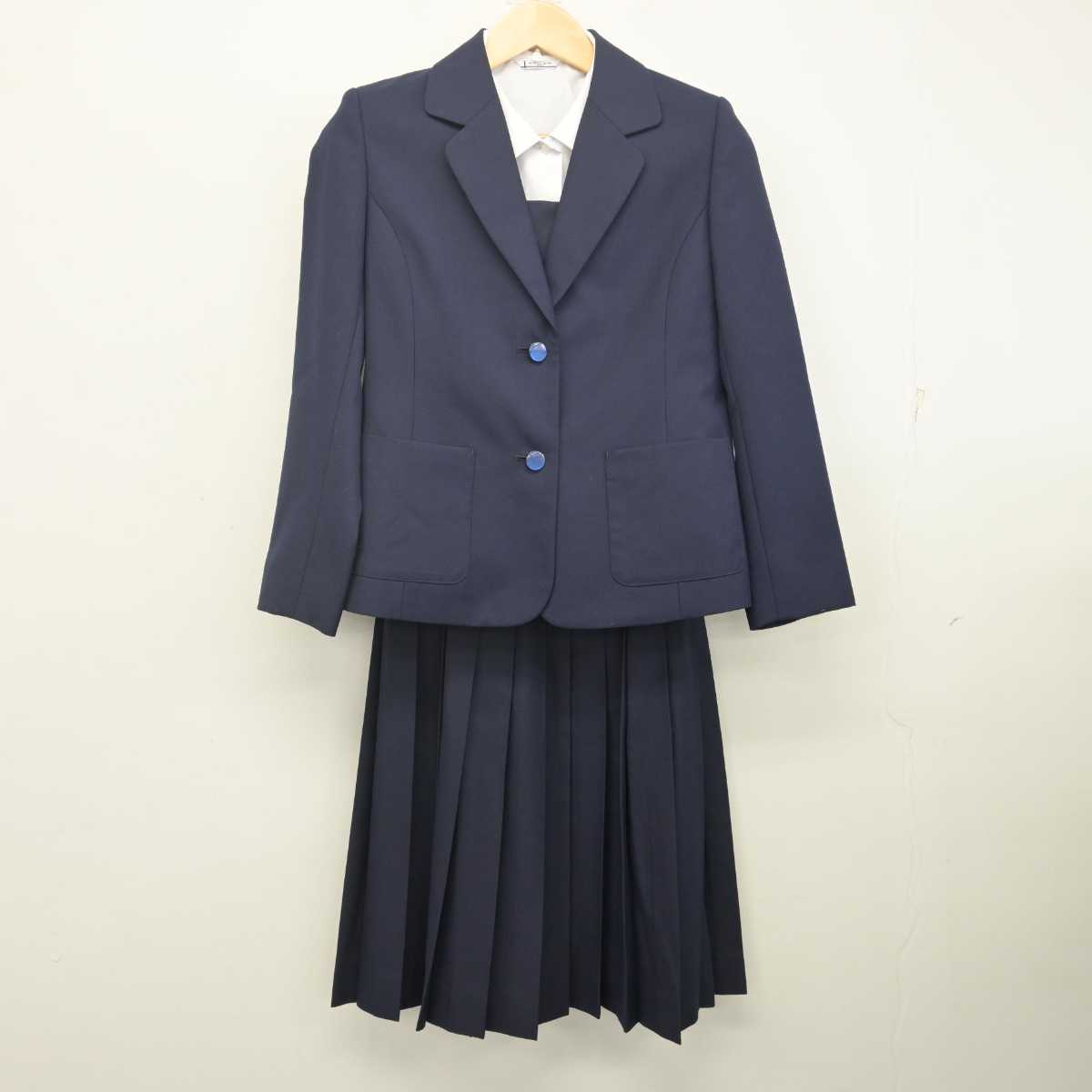 【中古】茨城県 常陸大宮市立第二中学校 女子制服 4点 (ブレザー・ベスト・シャツ・スカート) sf070686